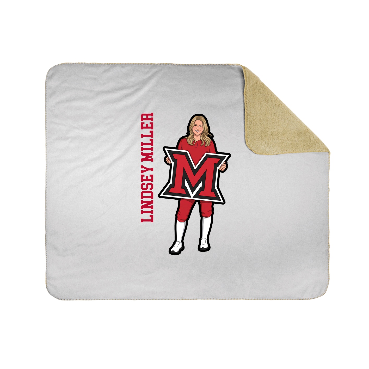 Throw Blanket — Name Vertical in White