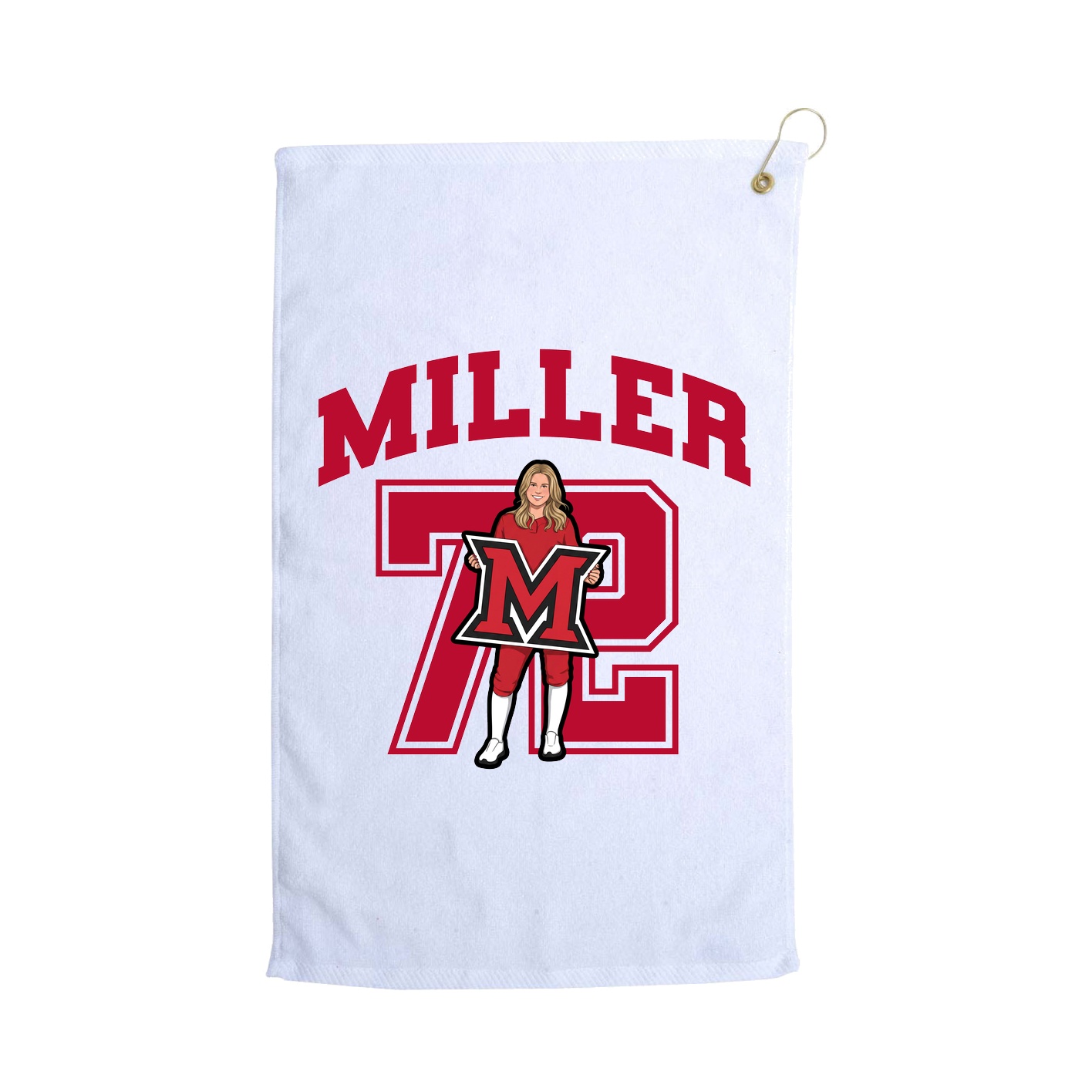 Golf Towel — Number in White