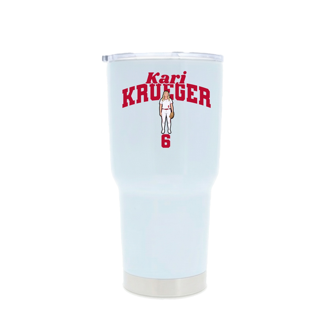 30oz Stainless Steel Tumbler — Signature Arch in White