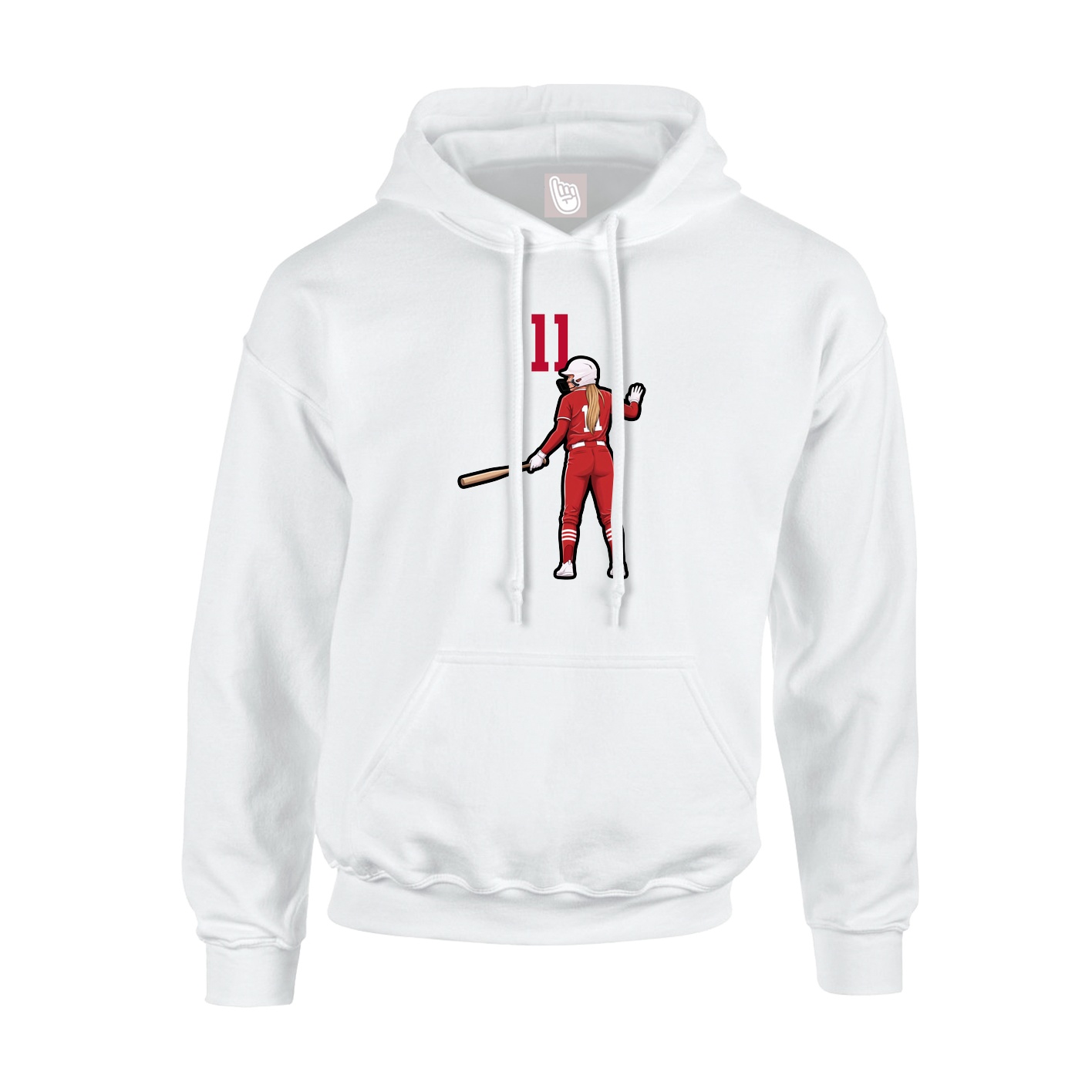 Youth Hoodie — Number Top in White