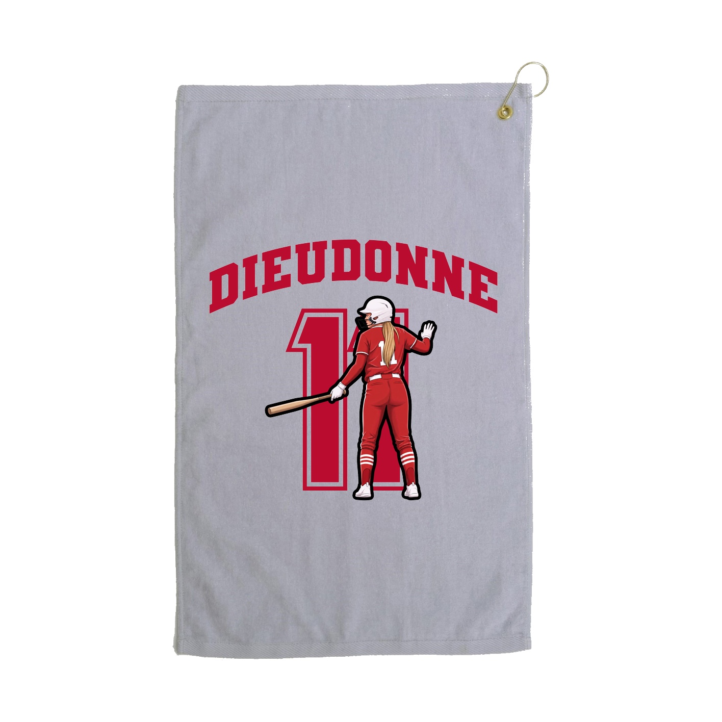 Golf Towel — Number in Grey