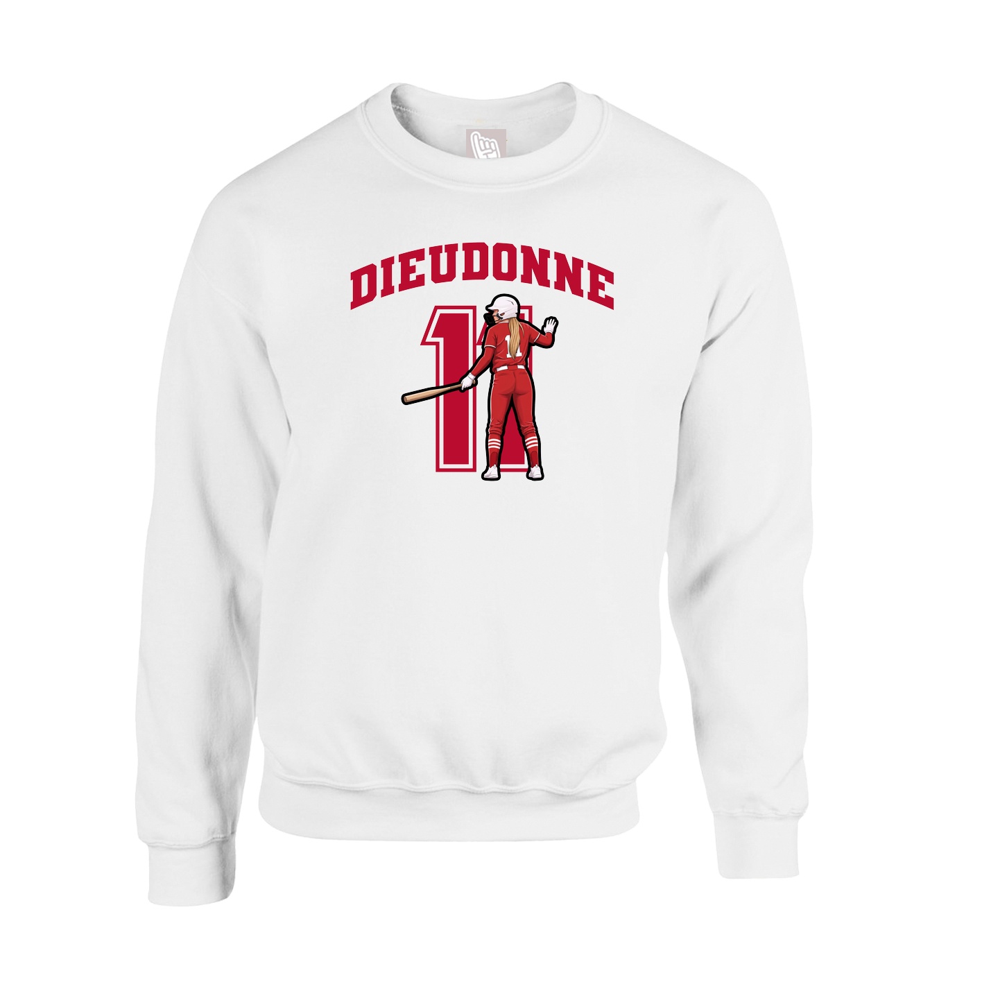 Fleece Crew — Number in White