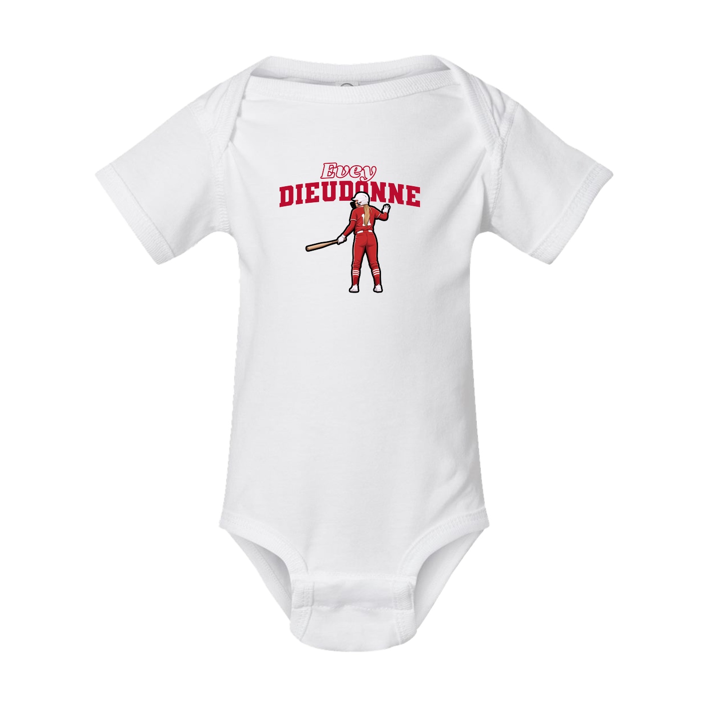 Baby Onesie — Name Arch in White