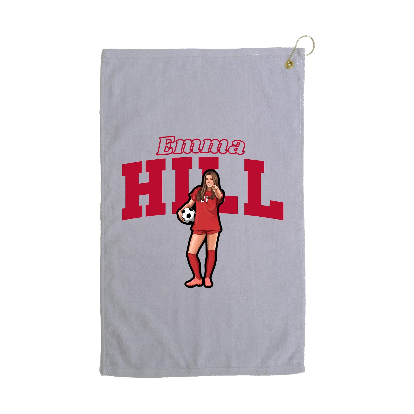 Golf Towel — Name Arch in Grey
