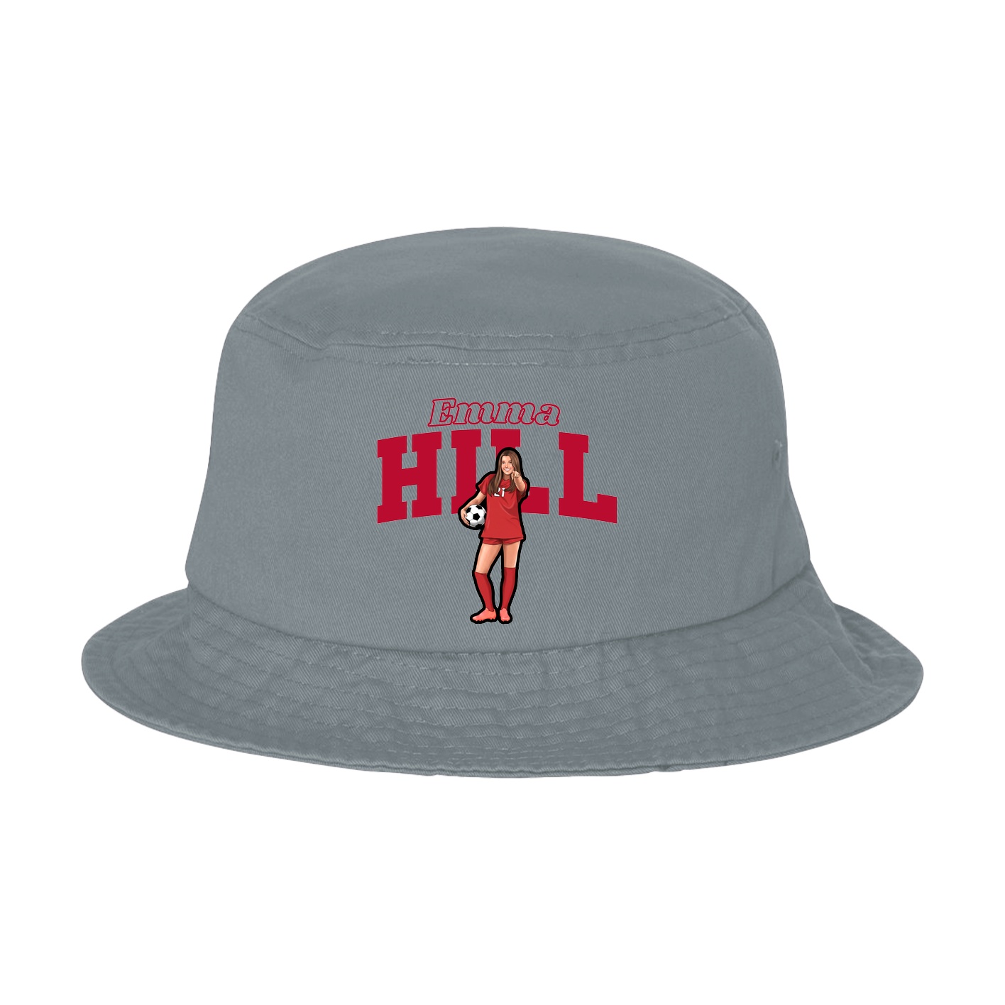 Bucket Cap — Name Arch in Grey