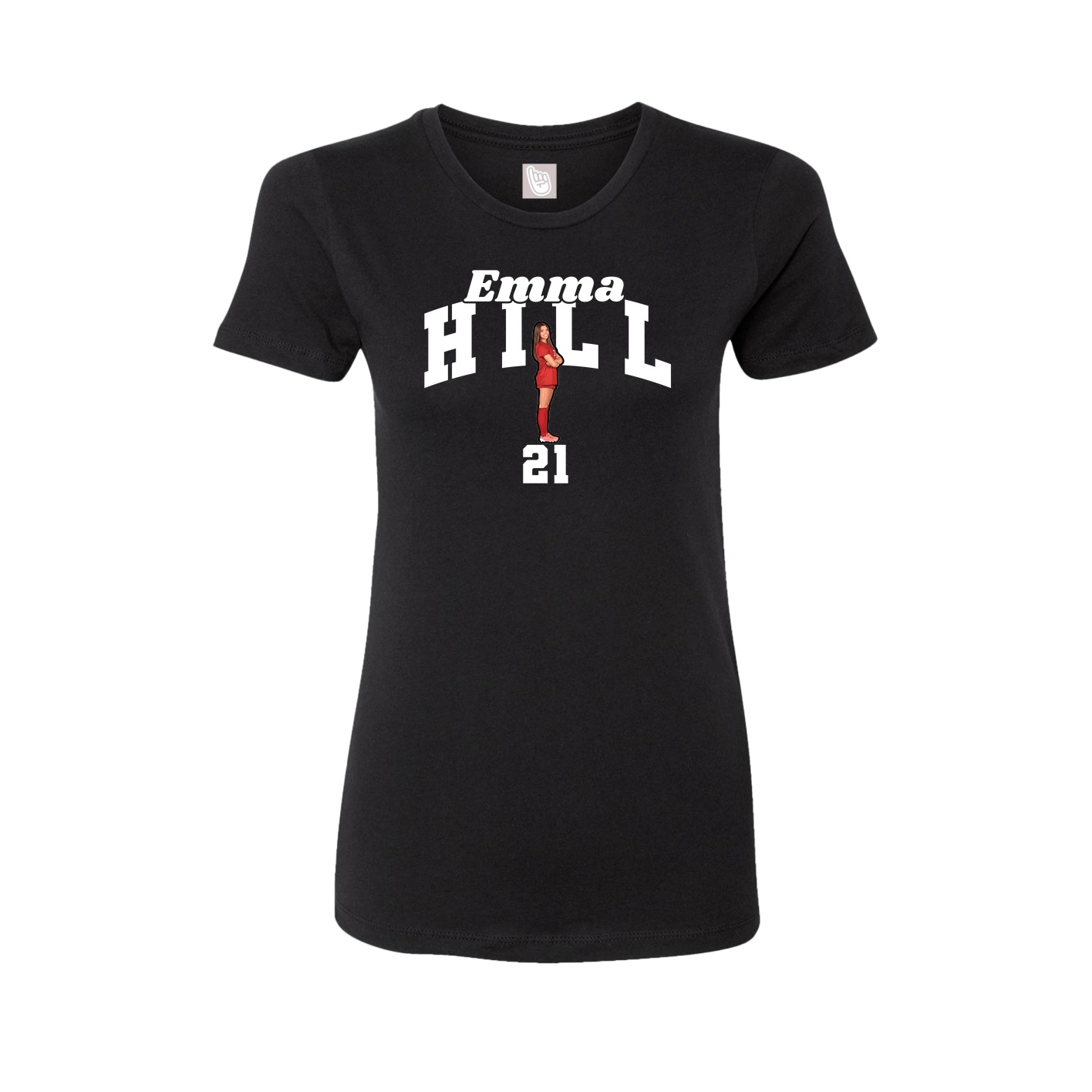 Fitted Women's Tee — Signature Arch in Black