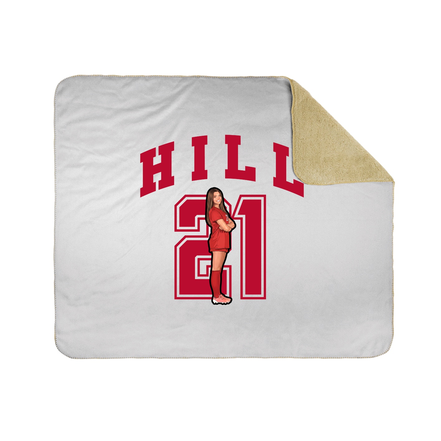 Throw Blanket — Number in White
