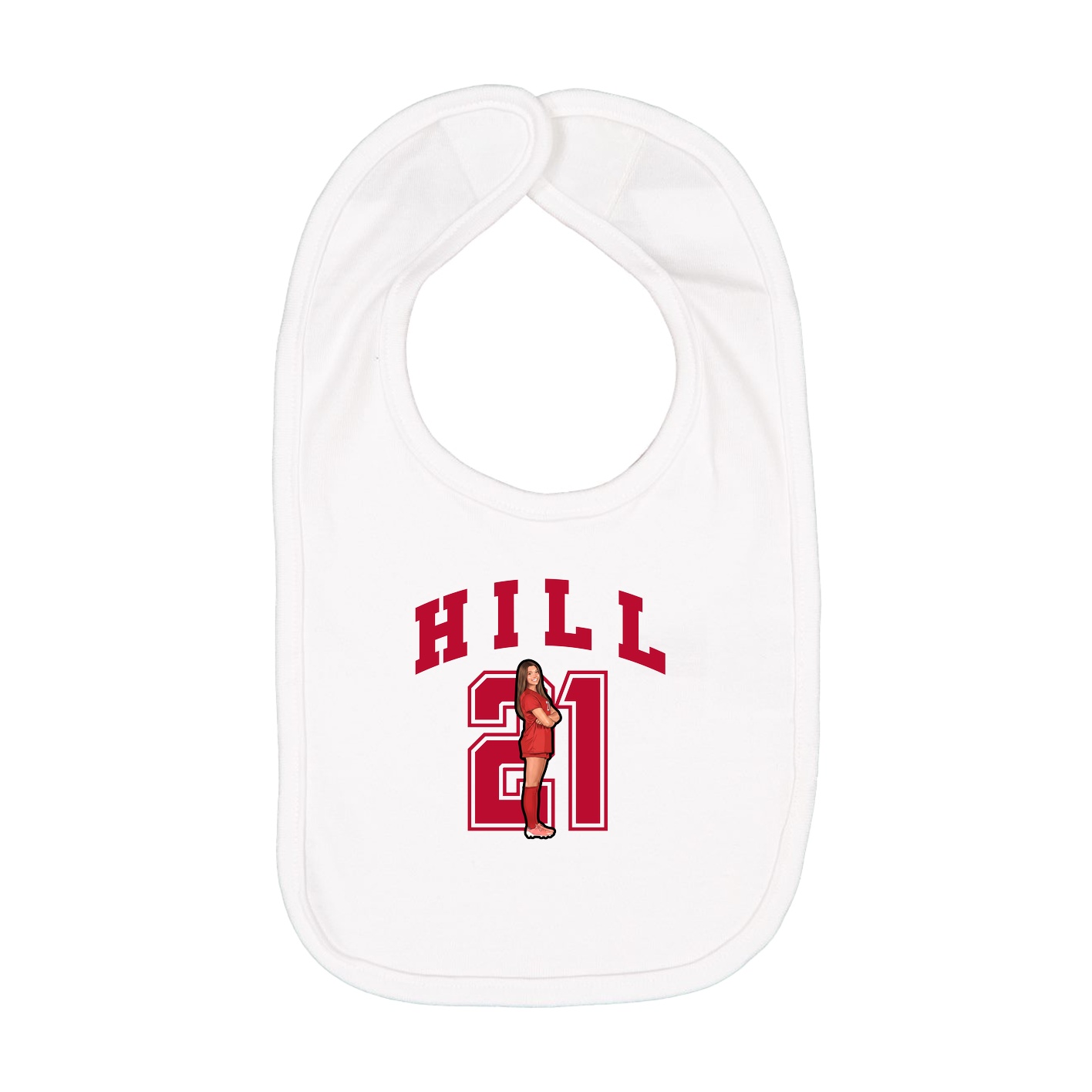 Infant Bib — Number in White