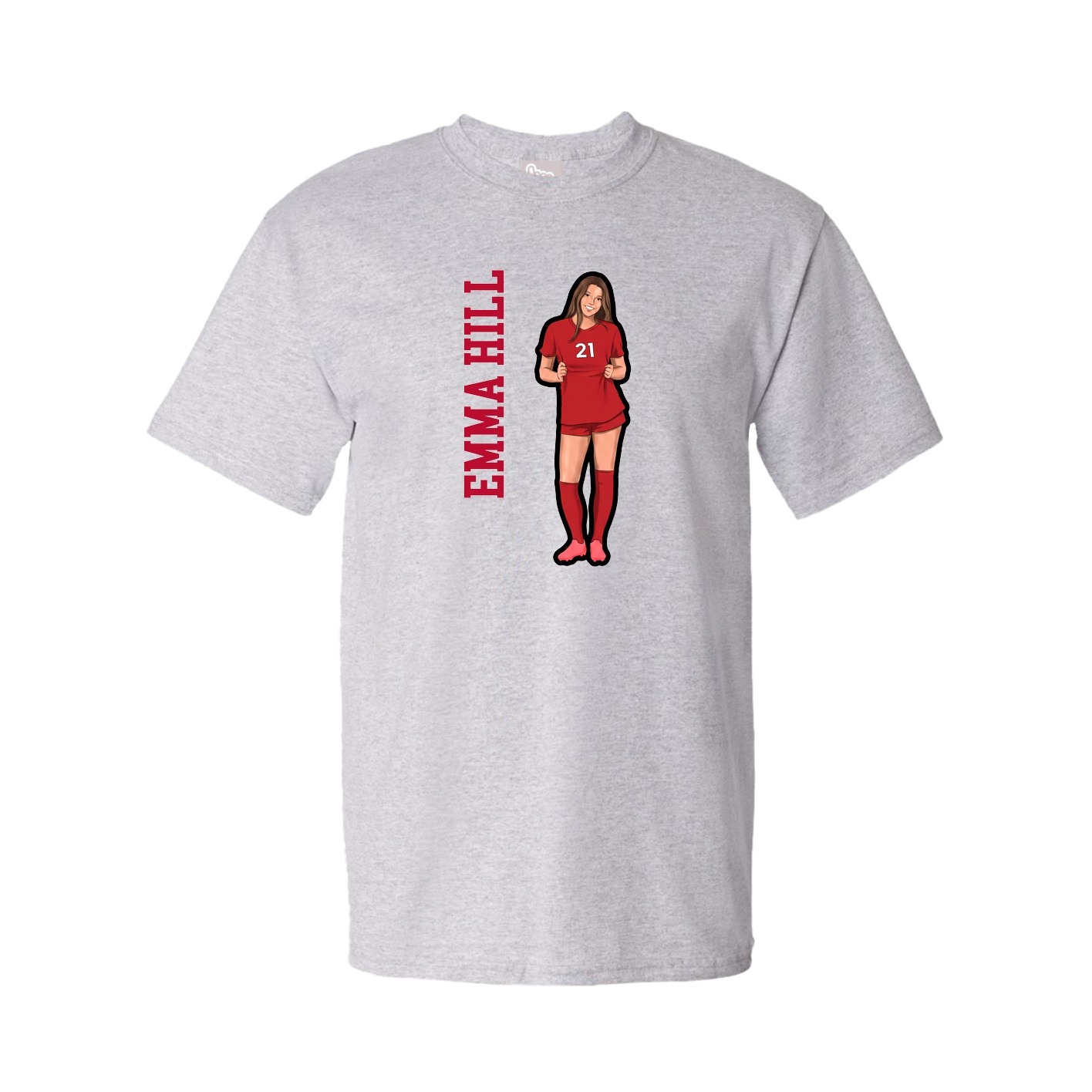 Tee — Name Vertical in Grey