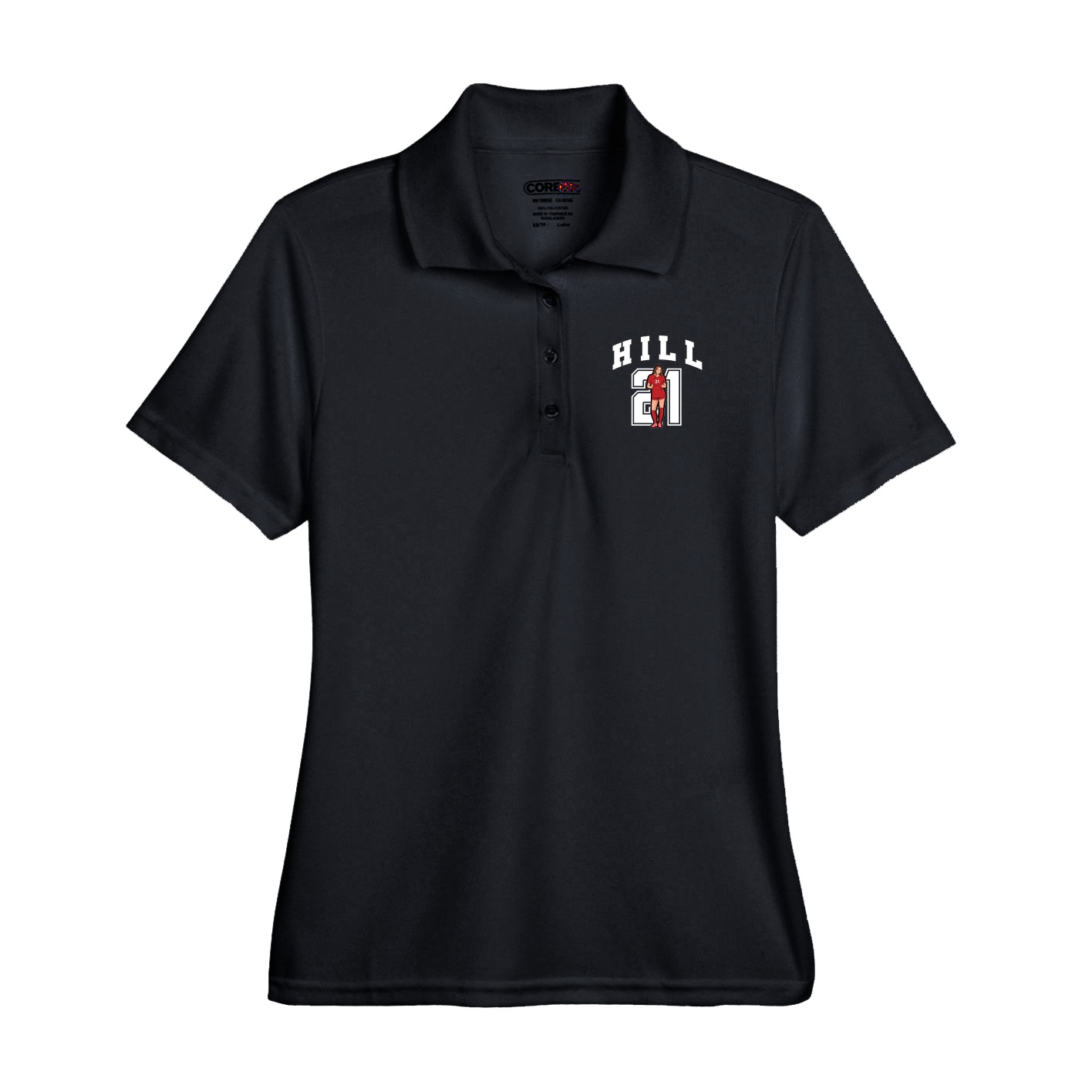 Performance Polo — Number in Black