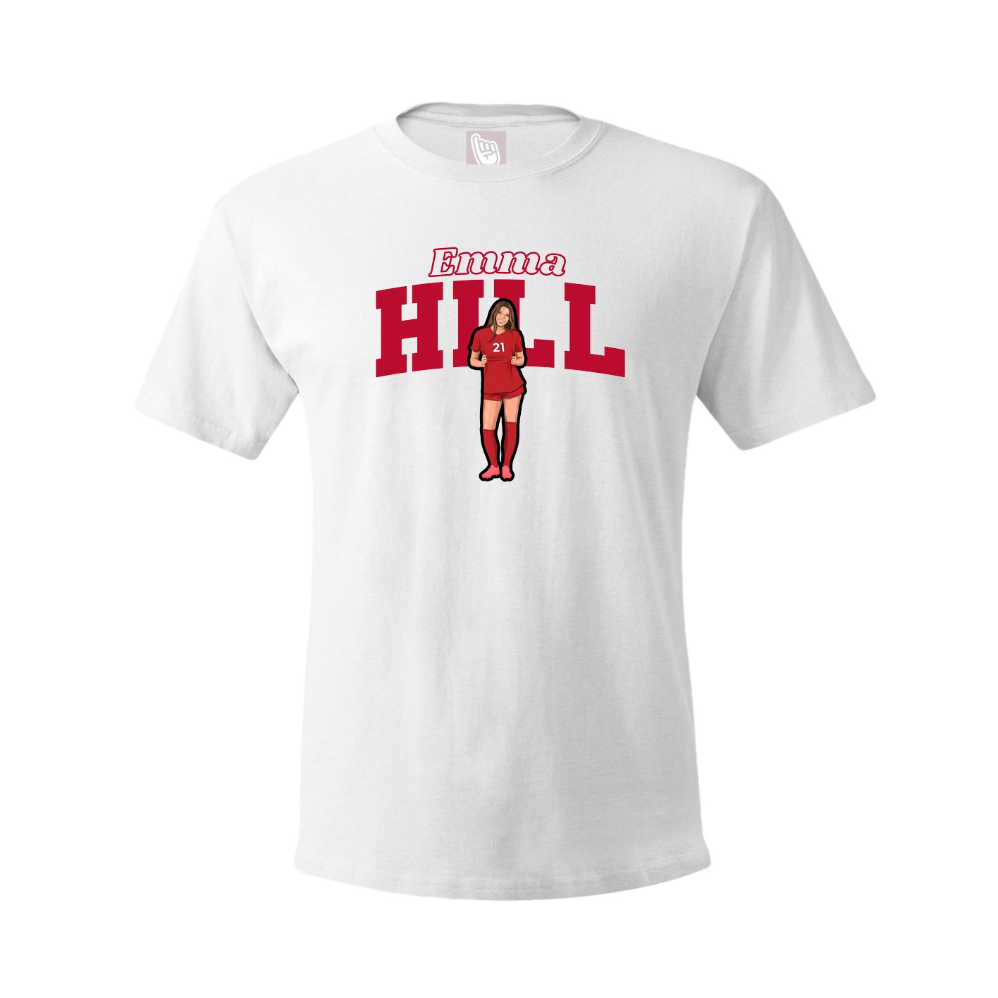 Youth Tee — Name Arch in White