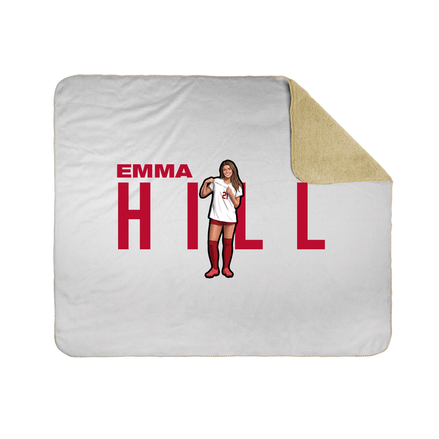 Throw Blanket — Player Name in White