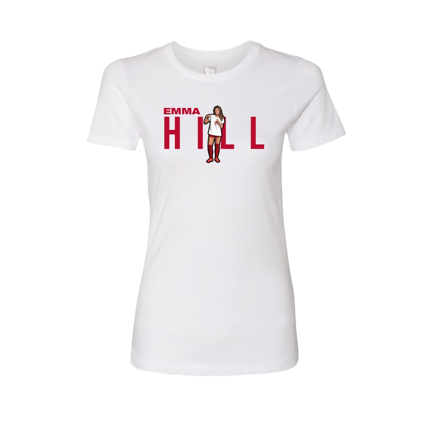 Fitted Women's Tee — Player Name in White