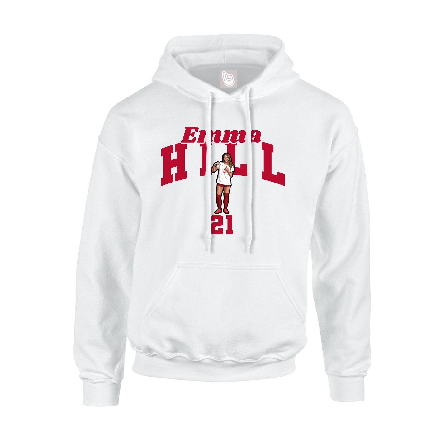 Youth Hoodie — Signature Arch in White