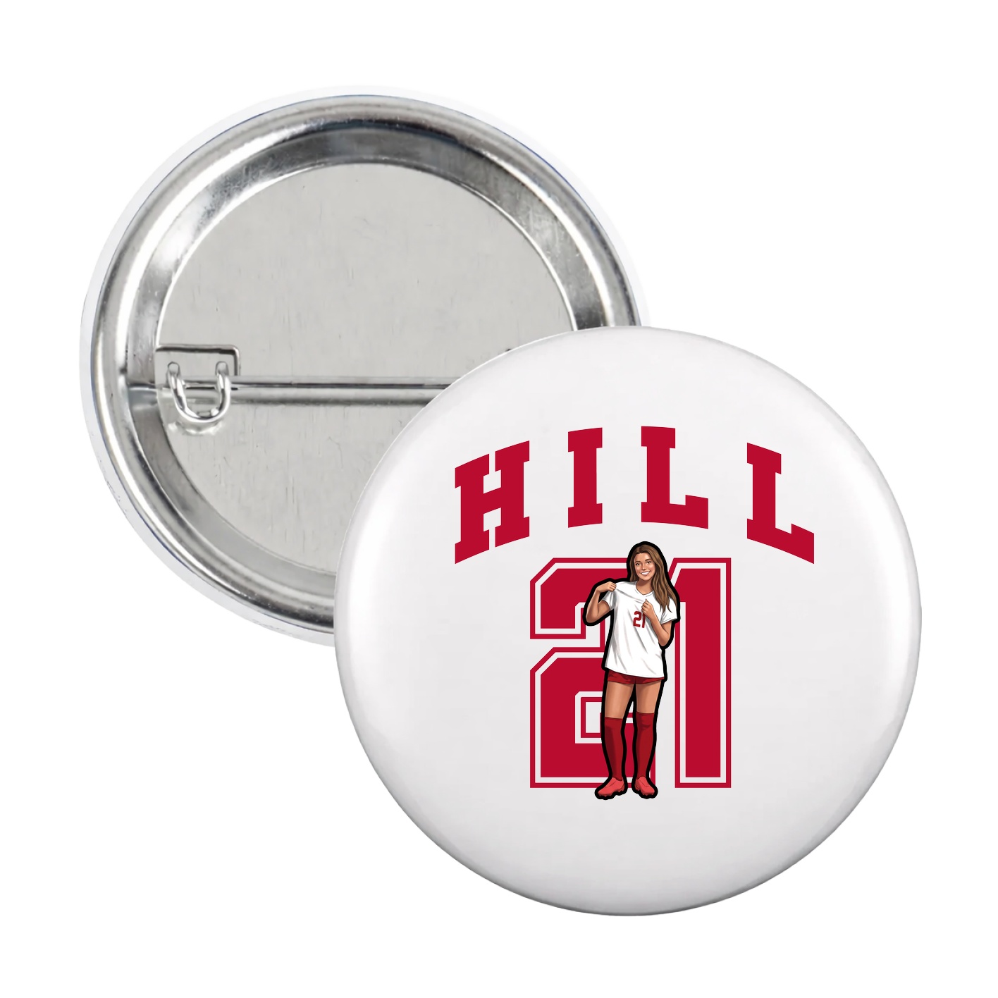 Game Day Button — Number in White