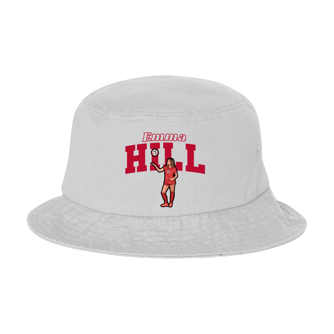 Bucket Cap — Name Arch in White
