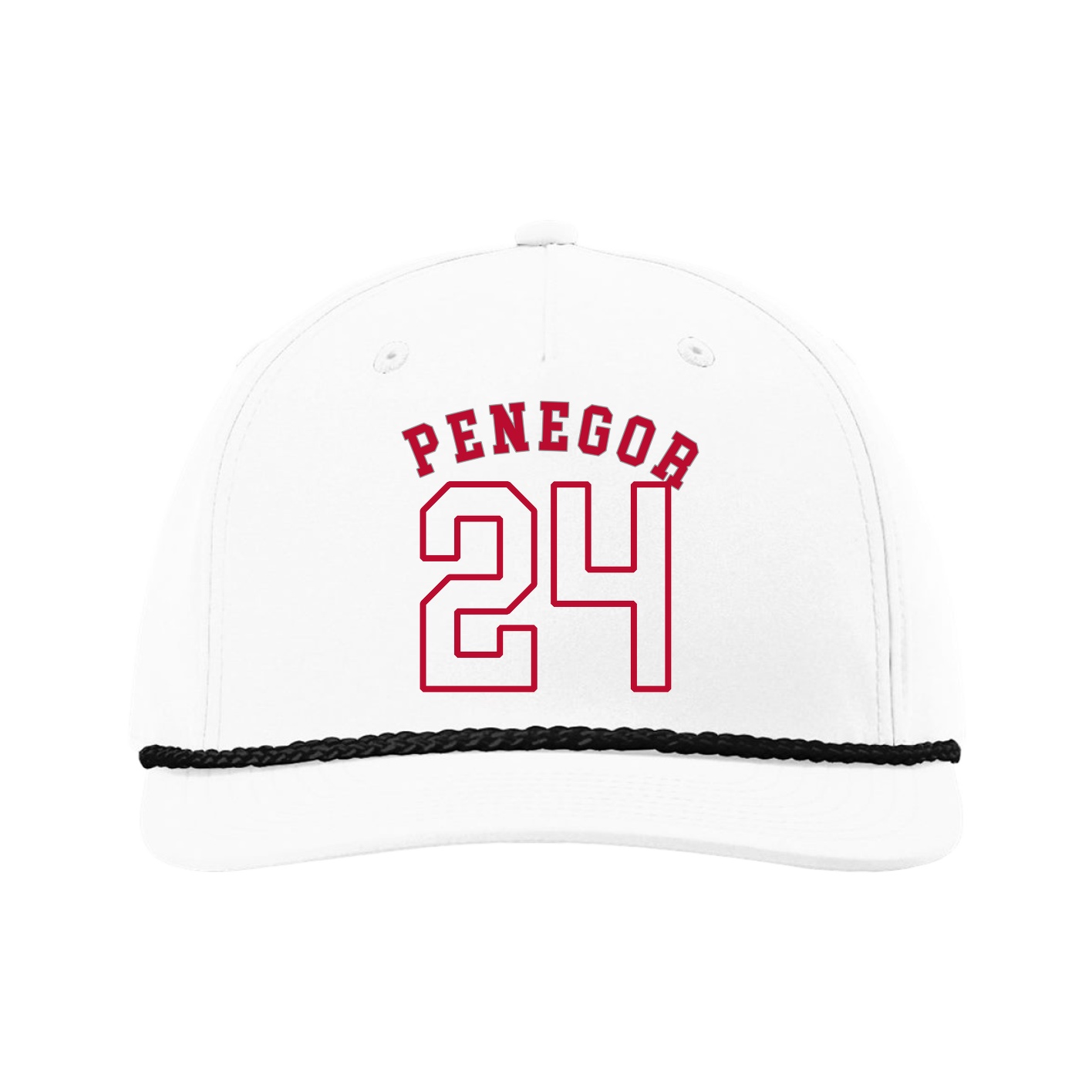 Five-Panel Classic Rope Cap — Shirsey Arch in White