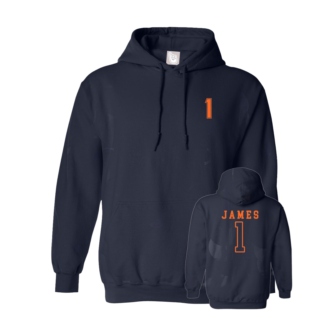 Hoodie — Chest Back in Navy