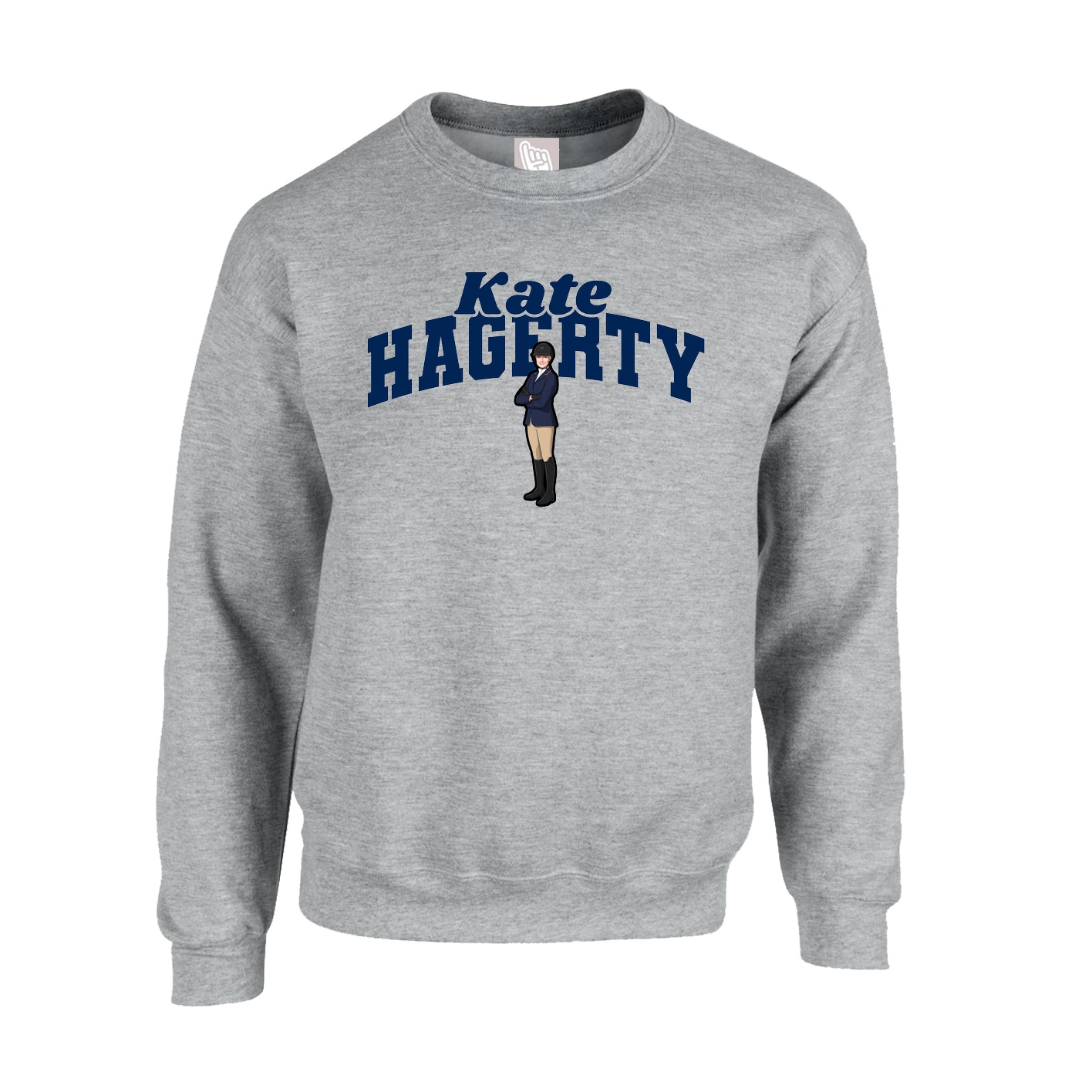 Fleece Crew — Signature Arch in Grey