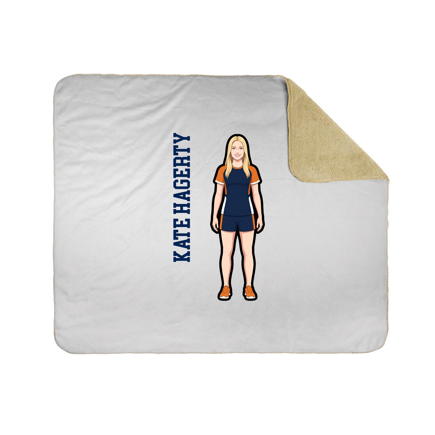 Throw Blanket — Name Vertical in White