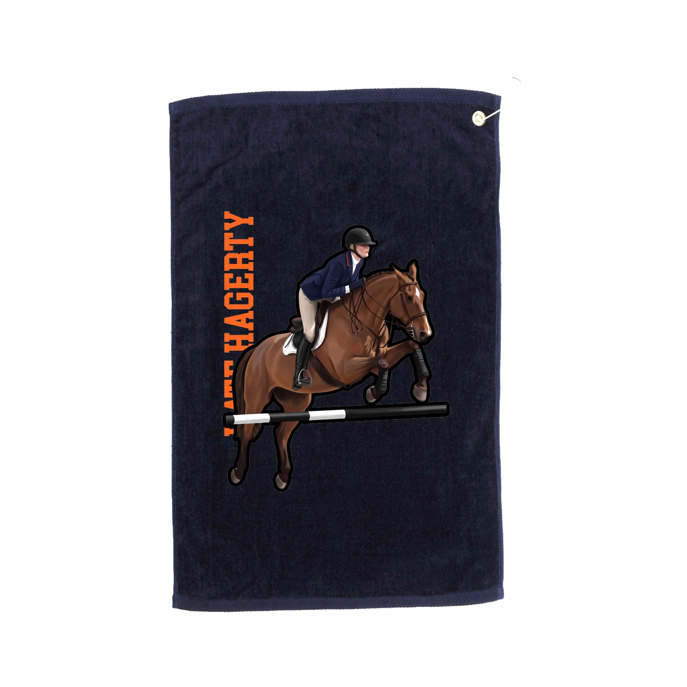 Golf Towel — Name Vertical in Navy