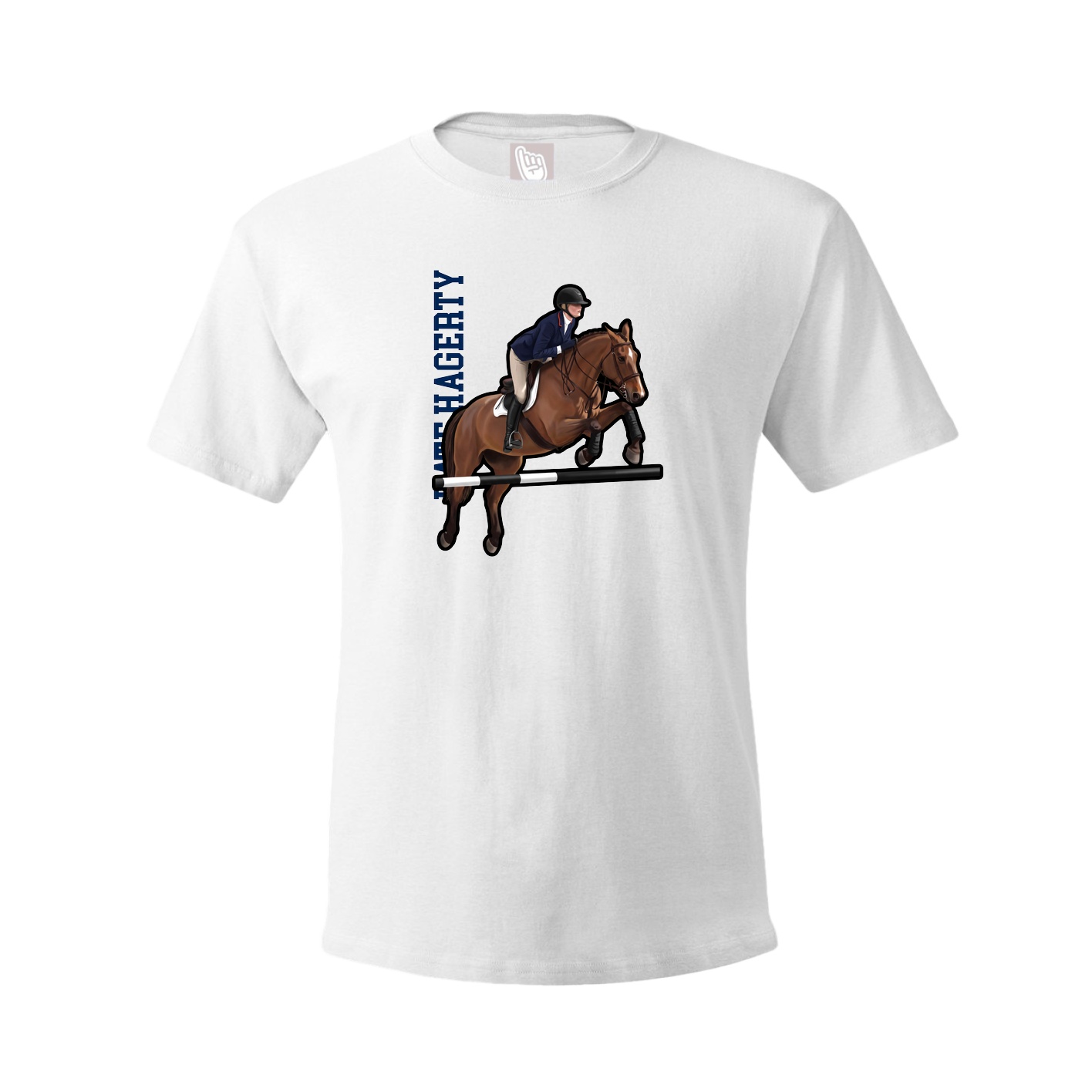 Tee — Name Vertical in White