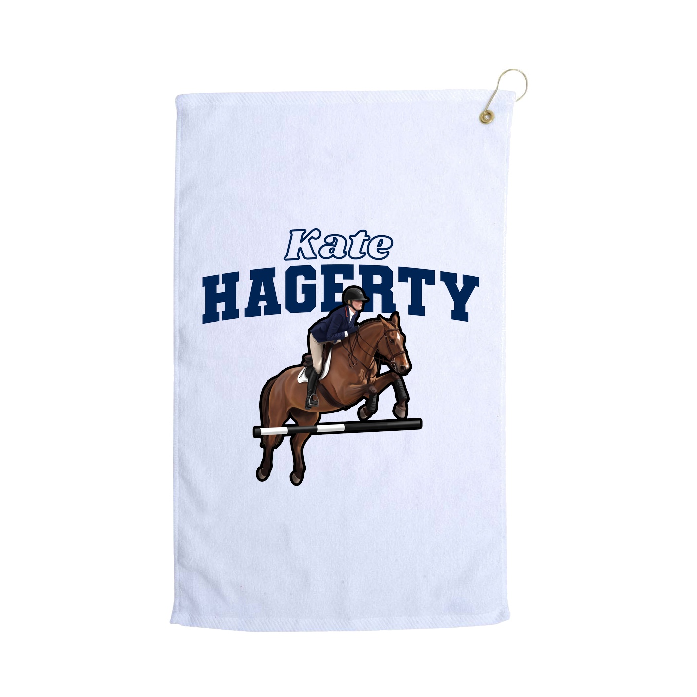 Golf Towel — Name Arch in White