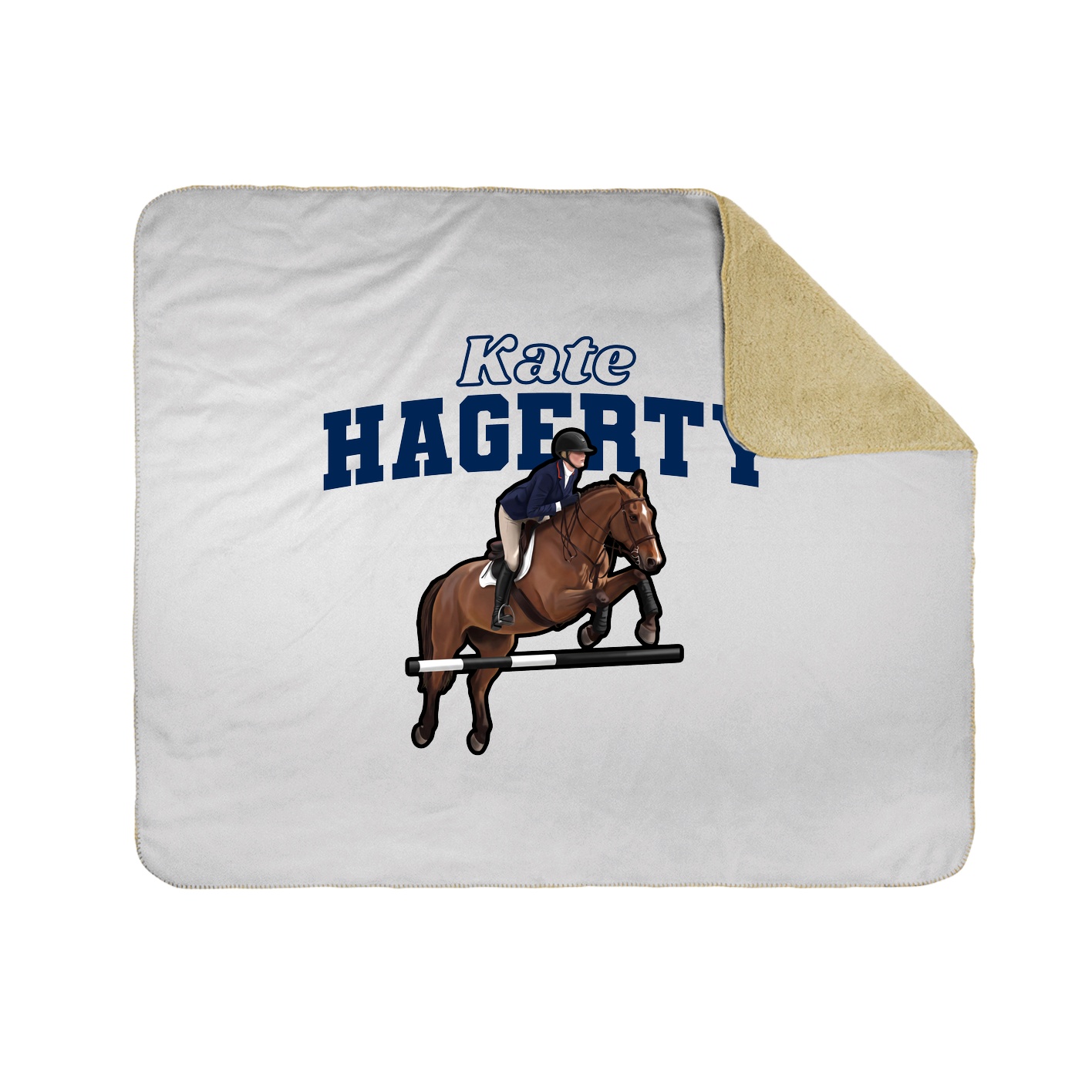 Throw Blanket — Name Arch in White