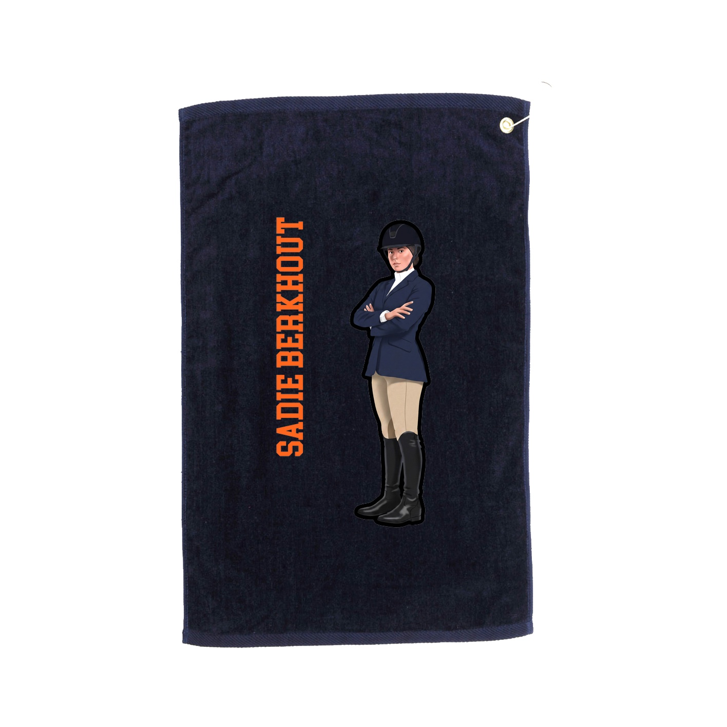 Golf Towel — Name Vertical in Navy
