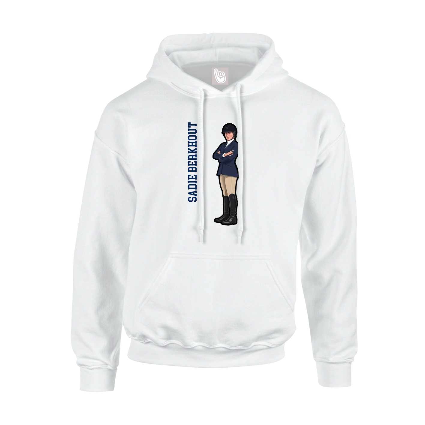 Youth Hoodie — Name Vertical in White