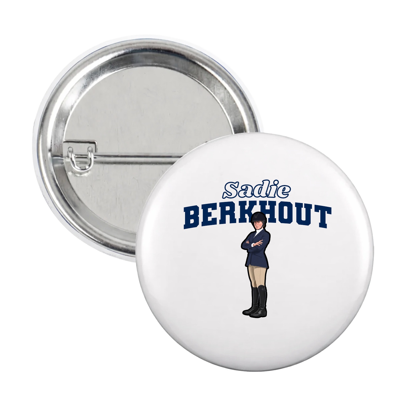 Game Day Button — Name Arch in White