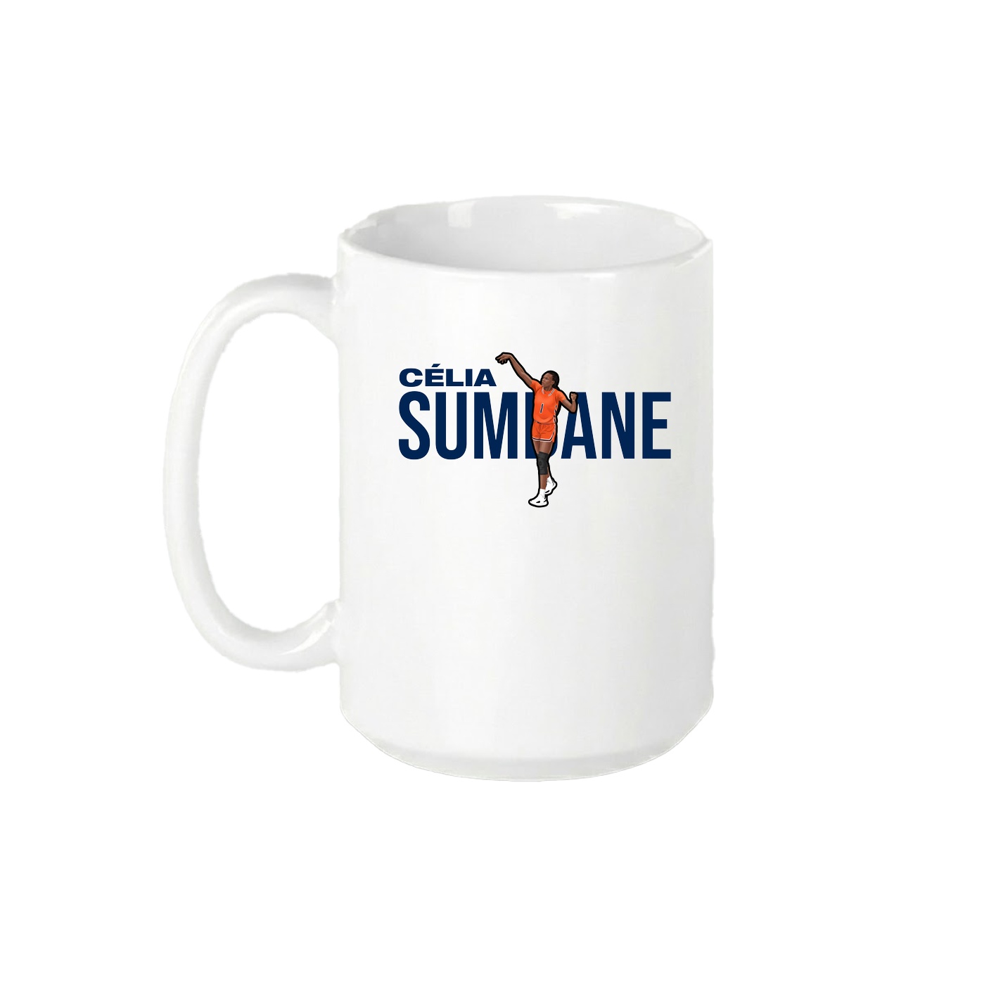 15oz Coffee Mug — Player Name in White