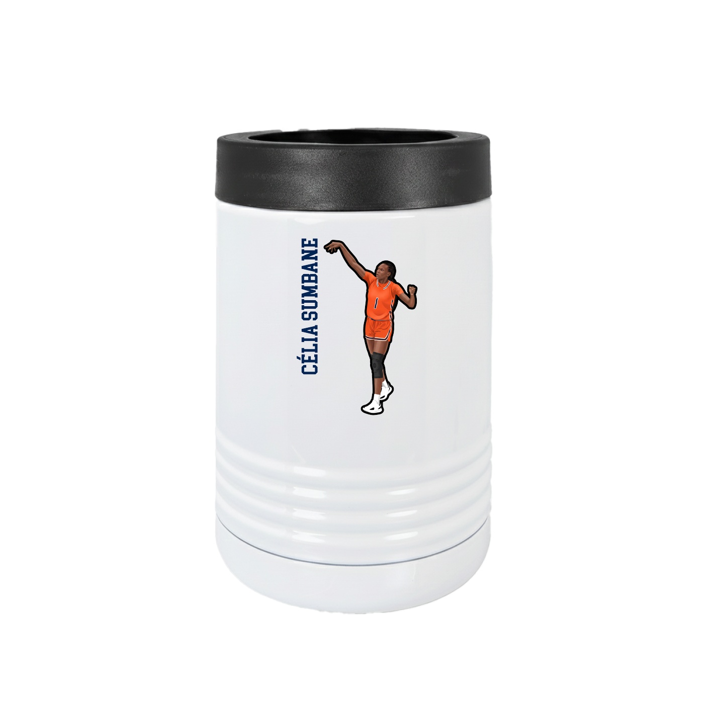Beverage Holder — Name Vertical in White