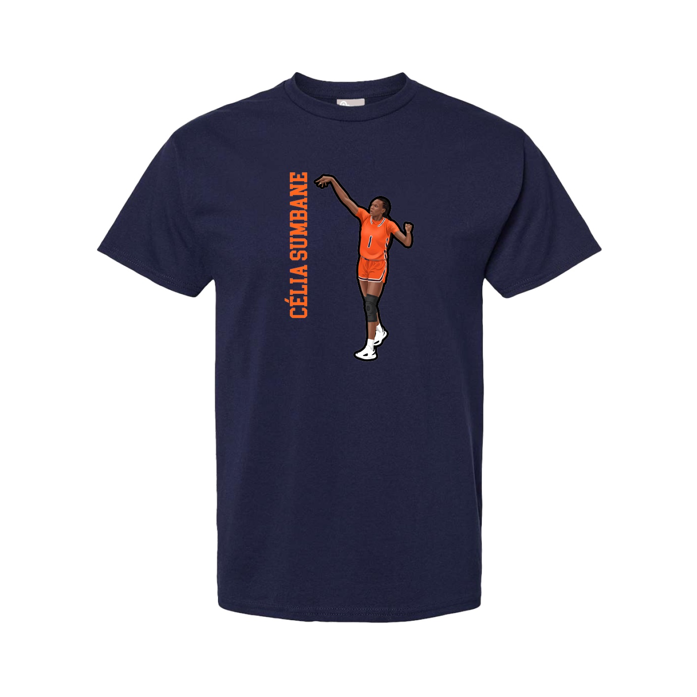 Tee — Name Vertical in Navy