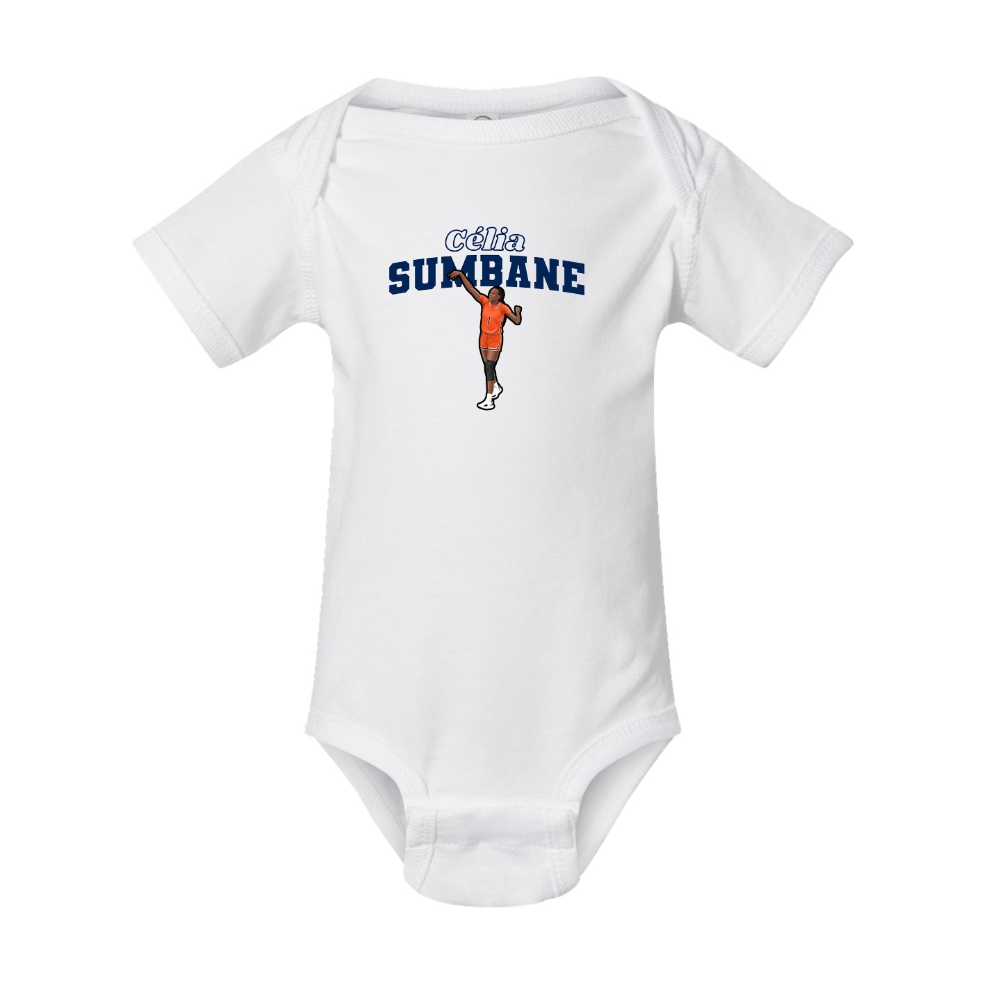 Baby Onesie — Name Arch in White