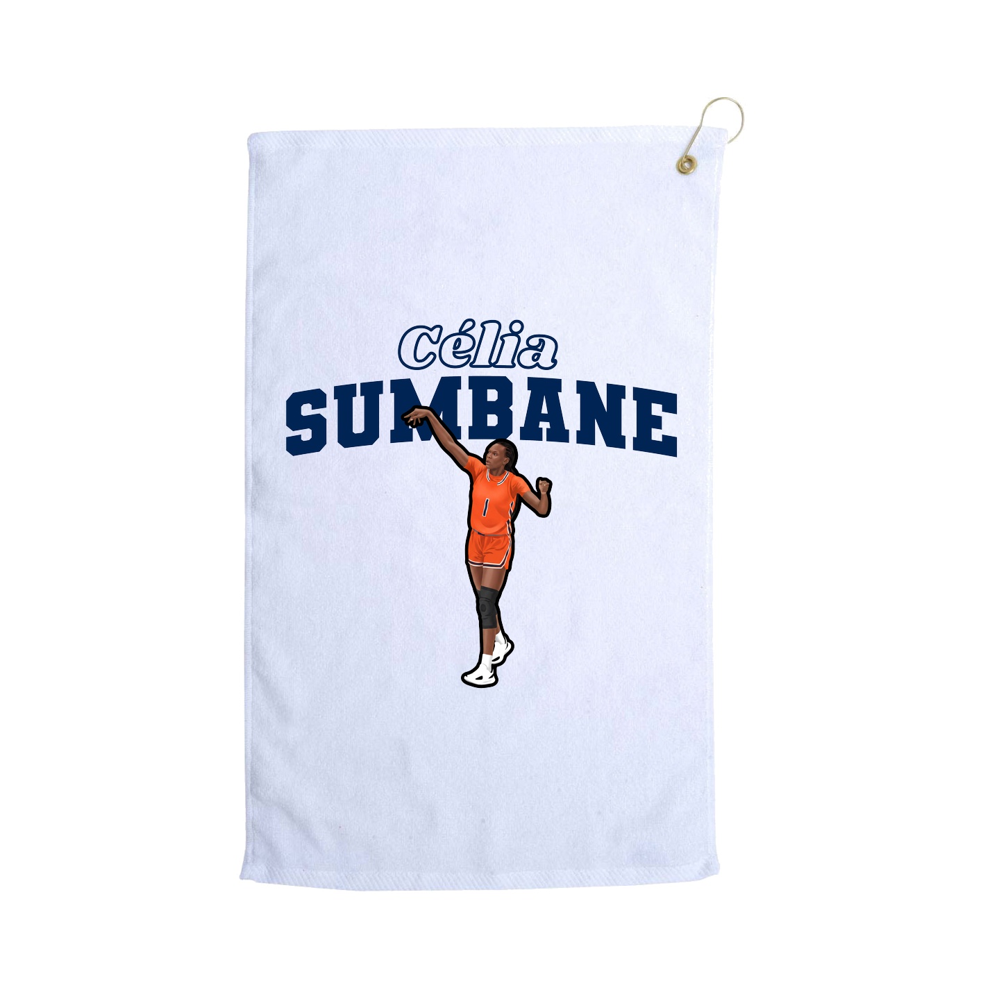 Golf Towel — Name Arch in White