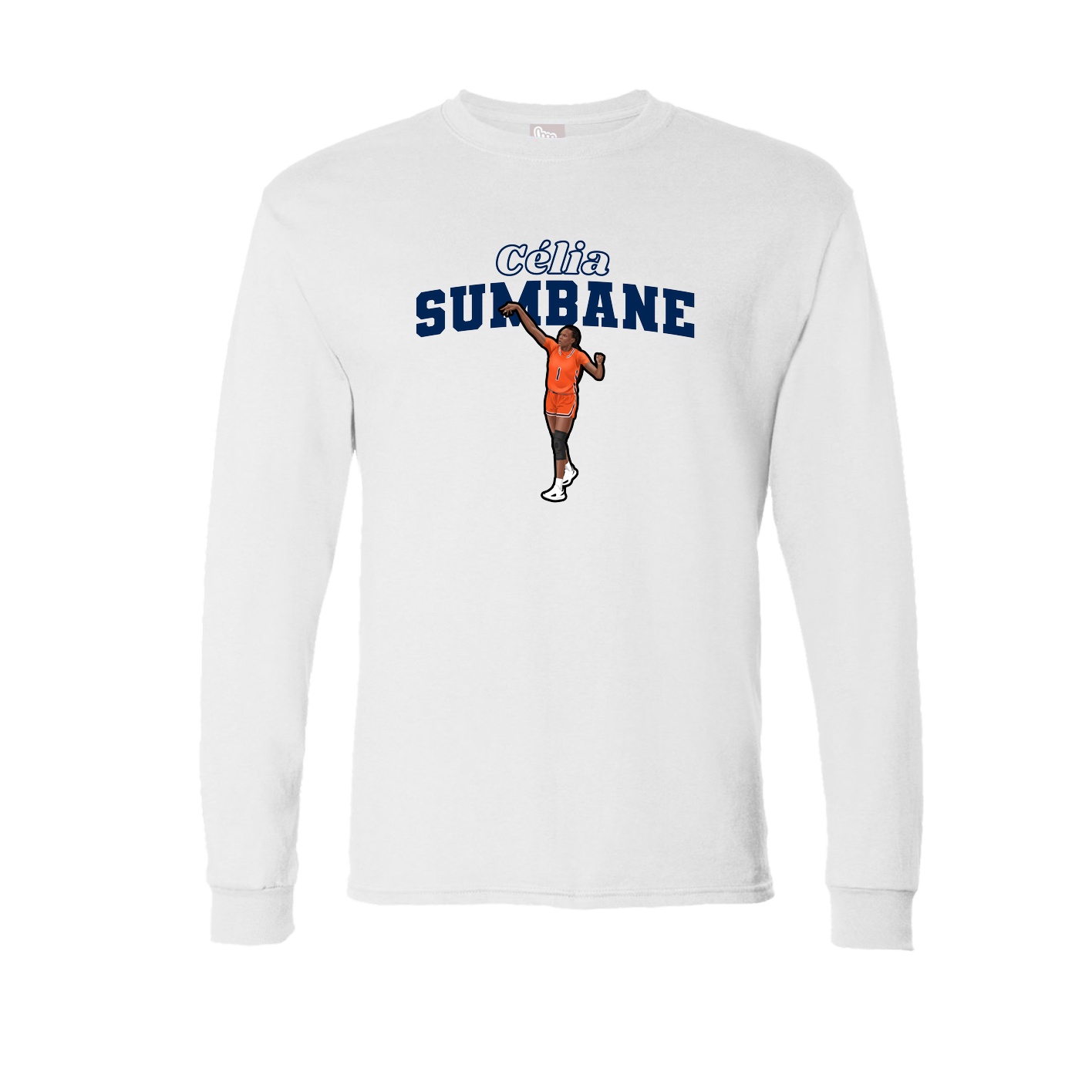 Long Sleeve Tee — Name Arch in White