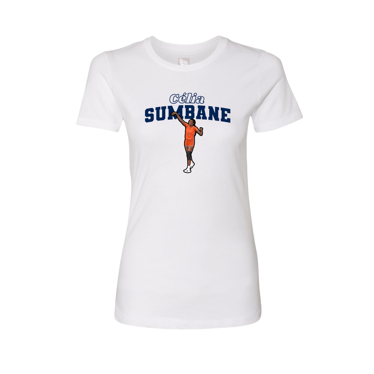 Fitted Women's Tee — Name Arch in White