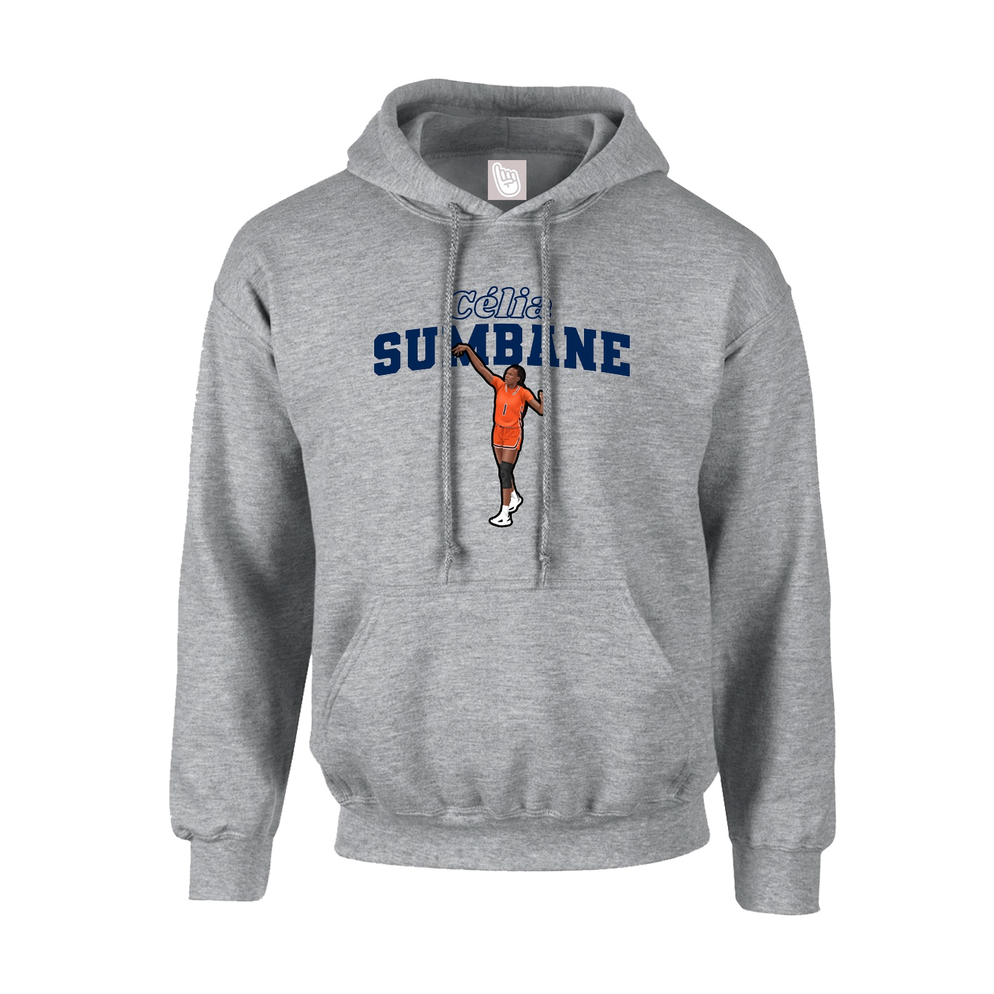 Hoodie — Name Arch in Grey