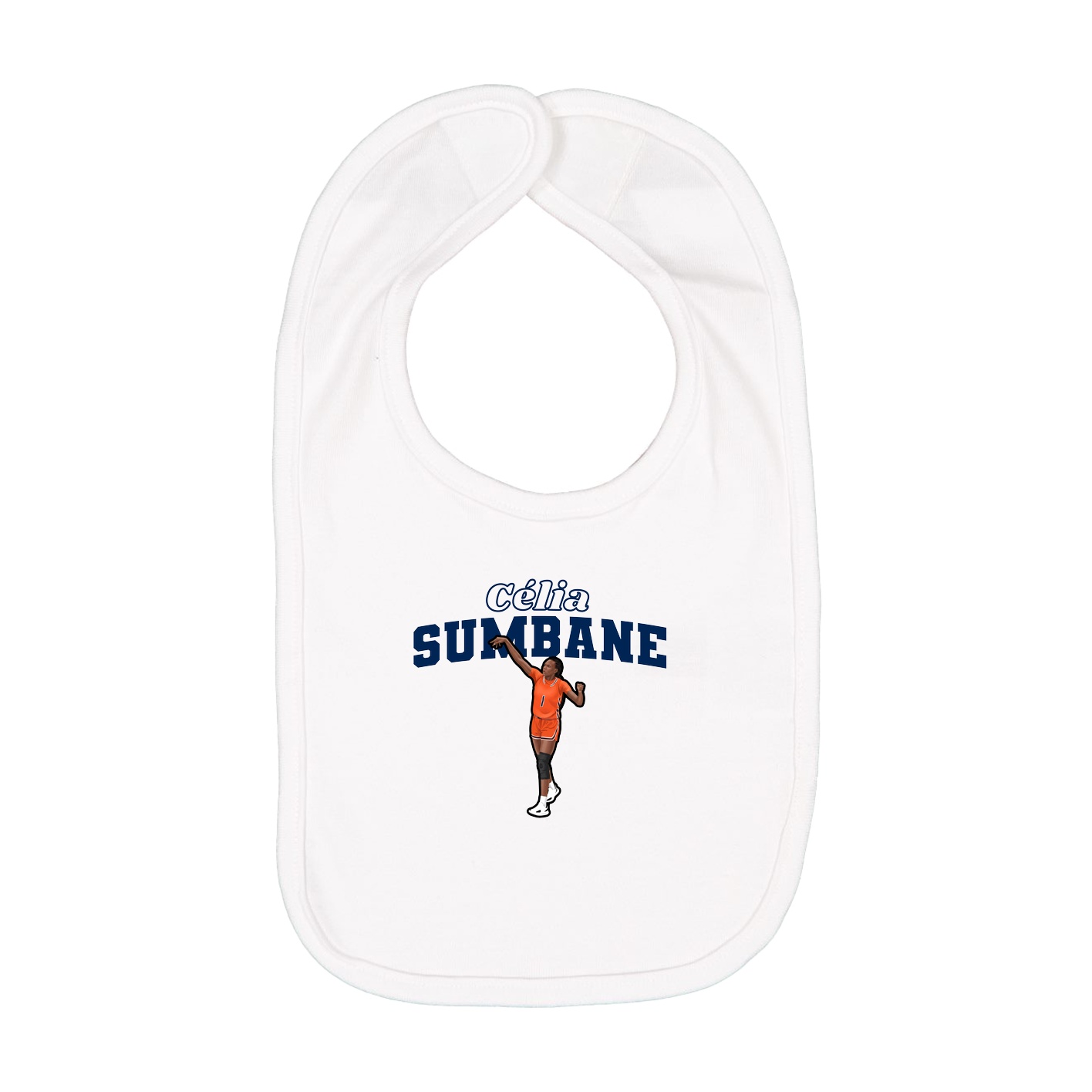 Infant Bib — Name Arch in White