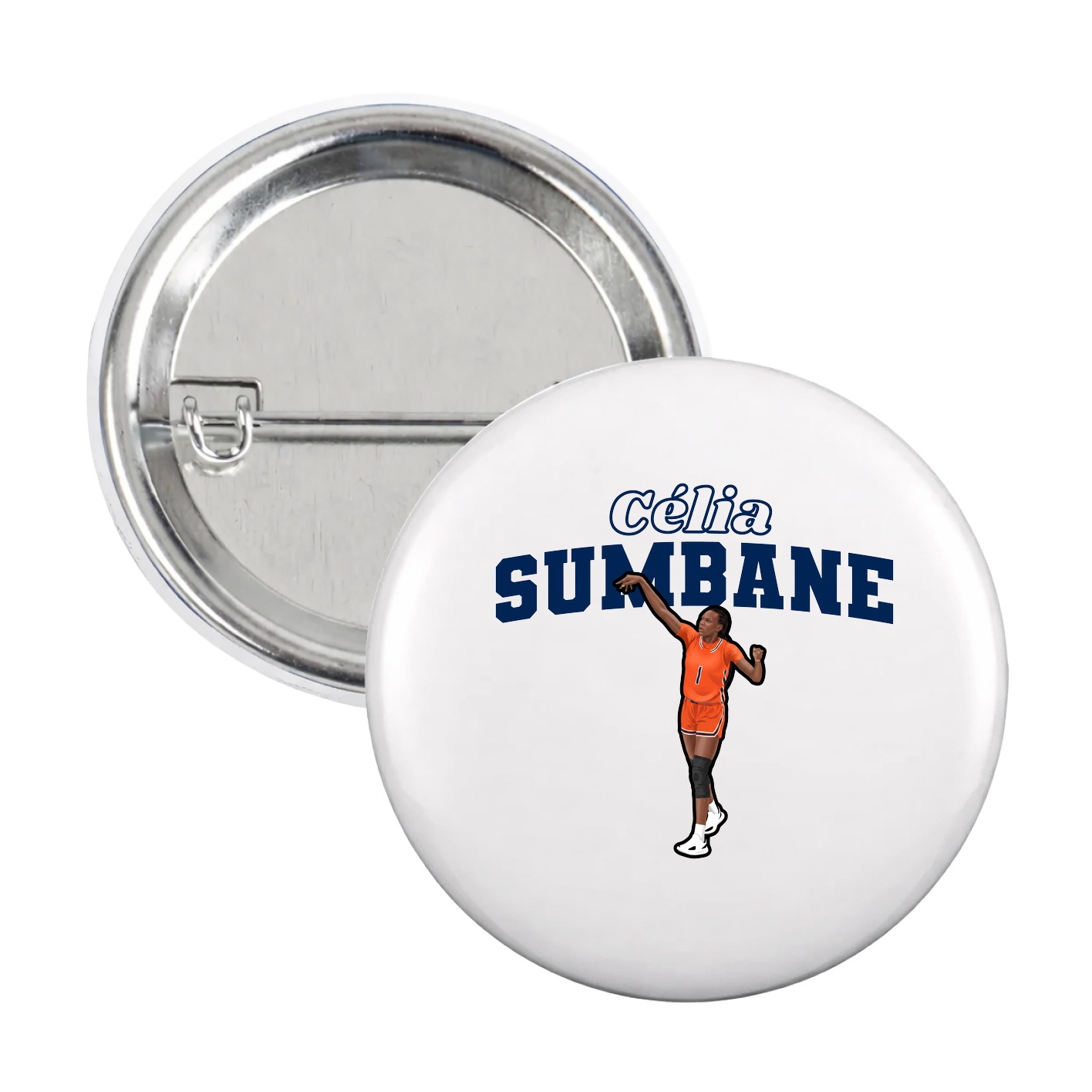 Game Day Button — Name Arch in White