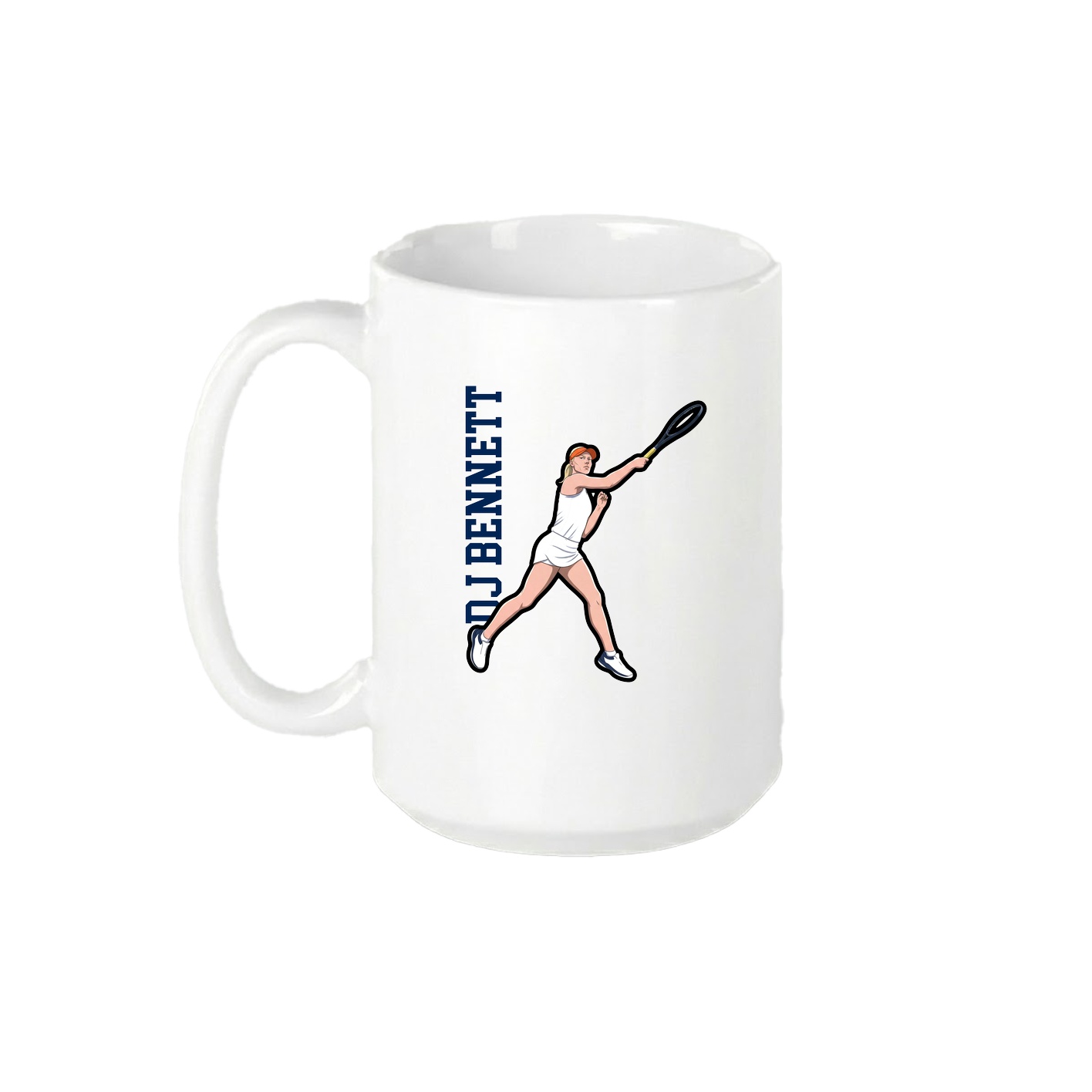 15oz Coffee Mug — Name Vertical in White