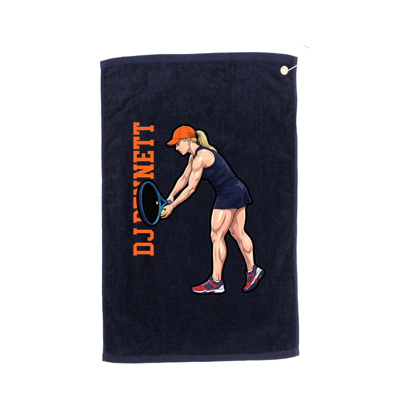 Golf Towel — Name Vertical in Navy