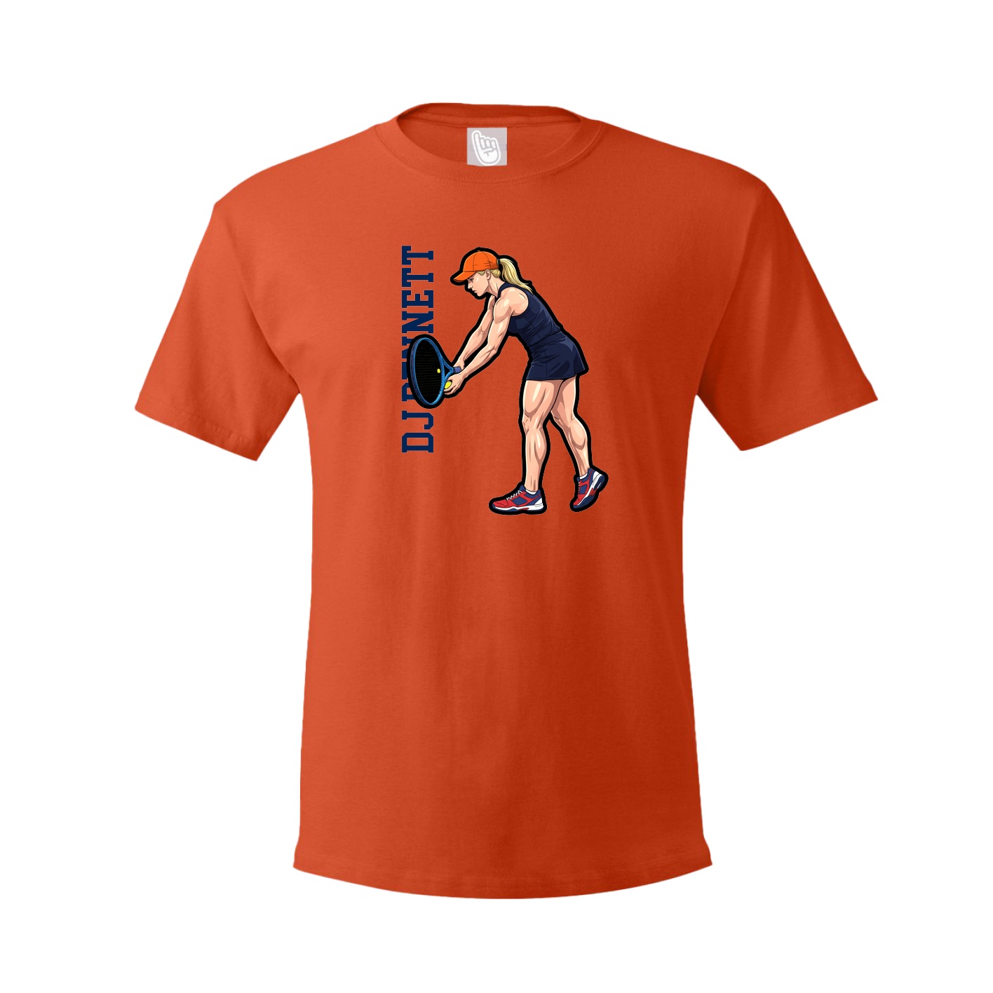 Tee — Name Vertical in Orange