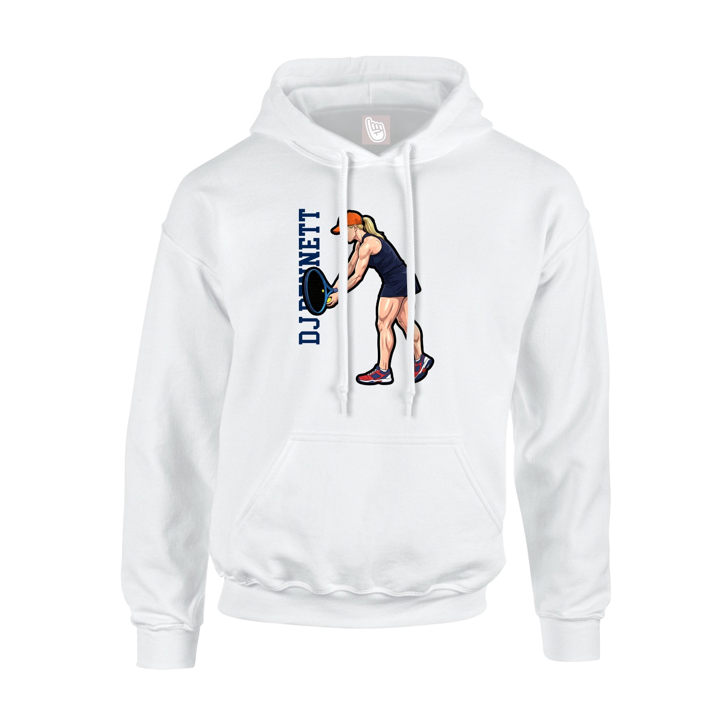 Hoodie — Name Vertical in White
