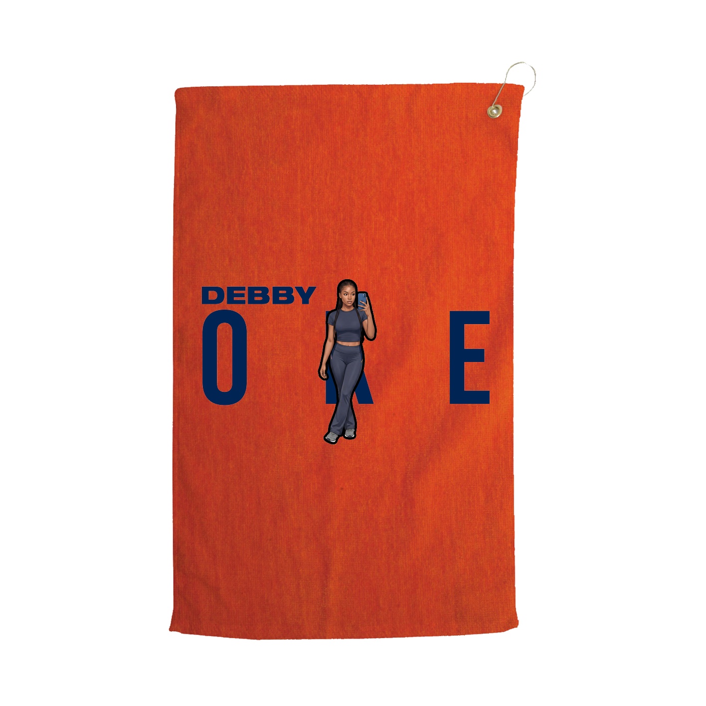 Golf Towel — Player Name in Orange