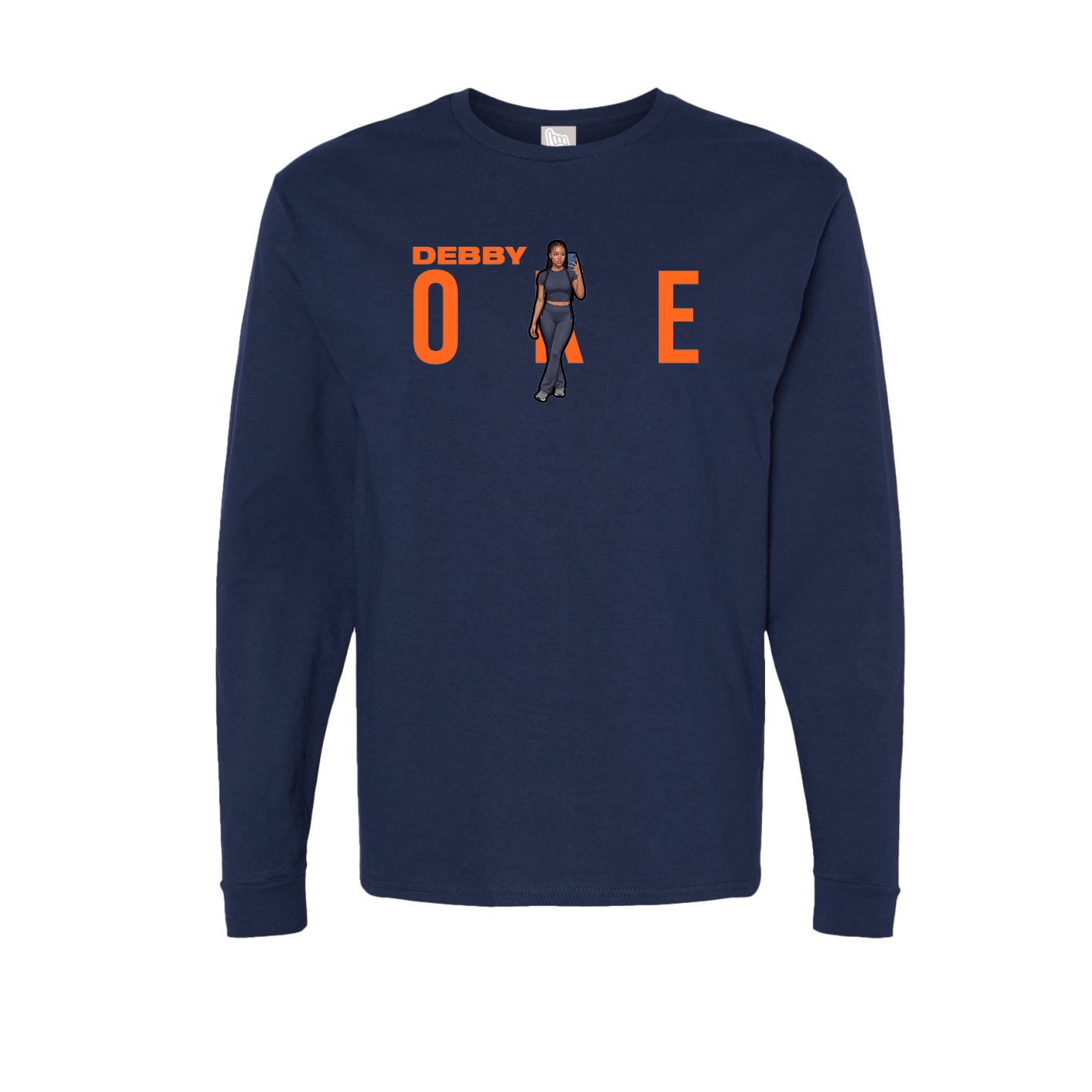Long Sleeve Tee — Player Name in Navy