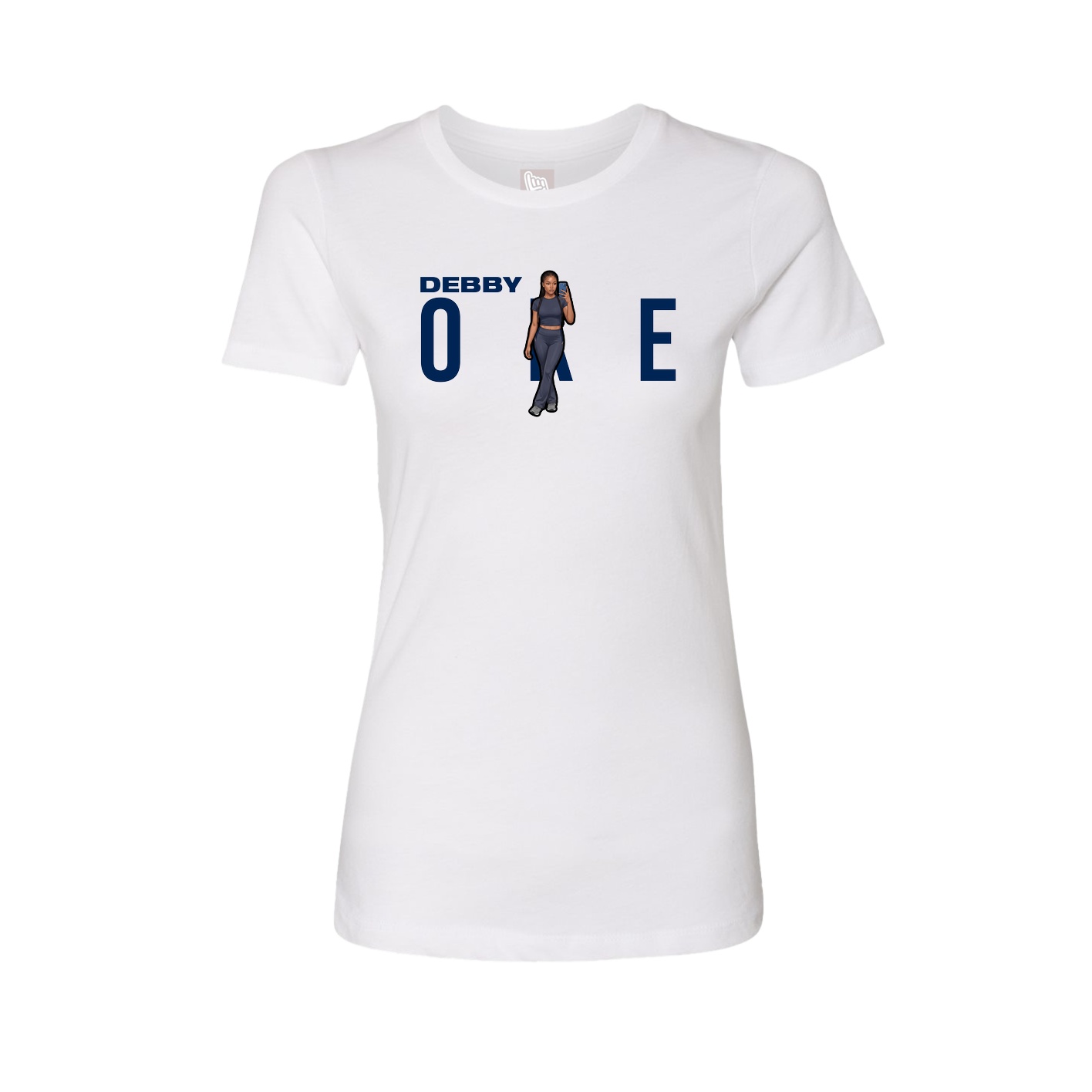 Fitted Women's Tee — Player Name in White