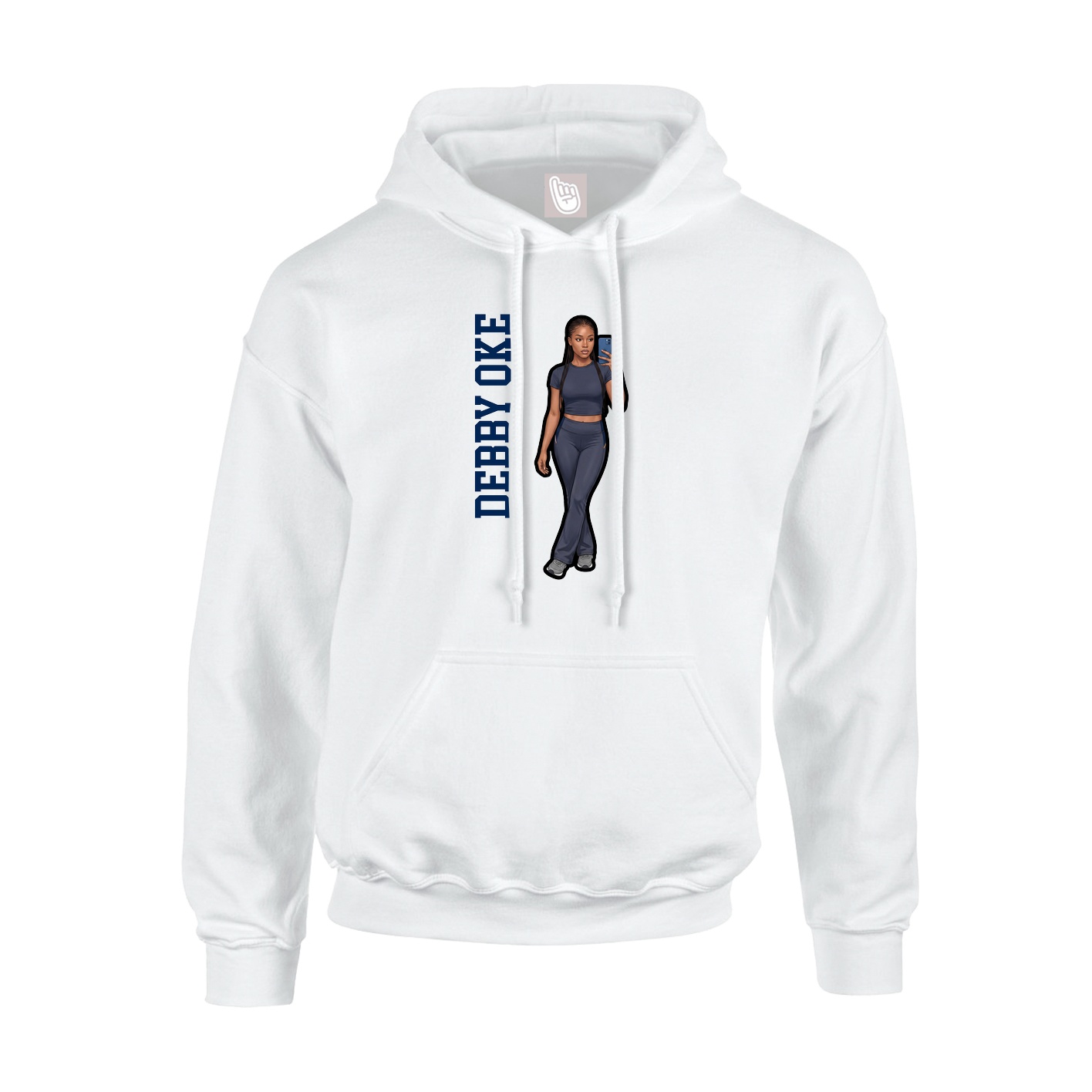 Hoodie — Name Vertical in White