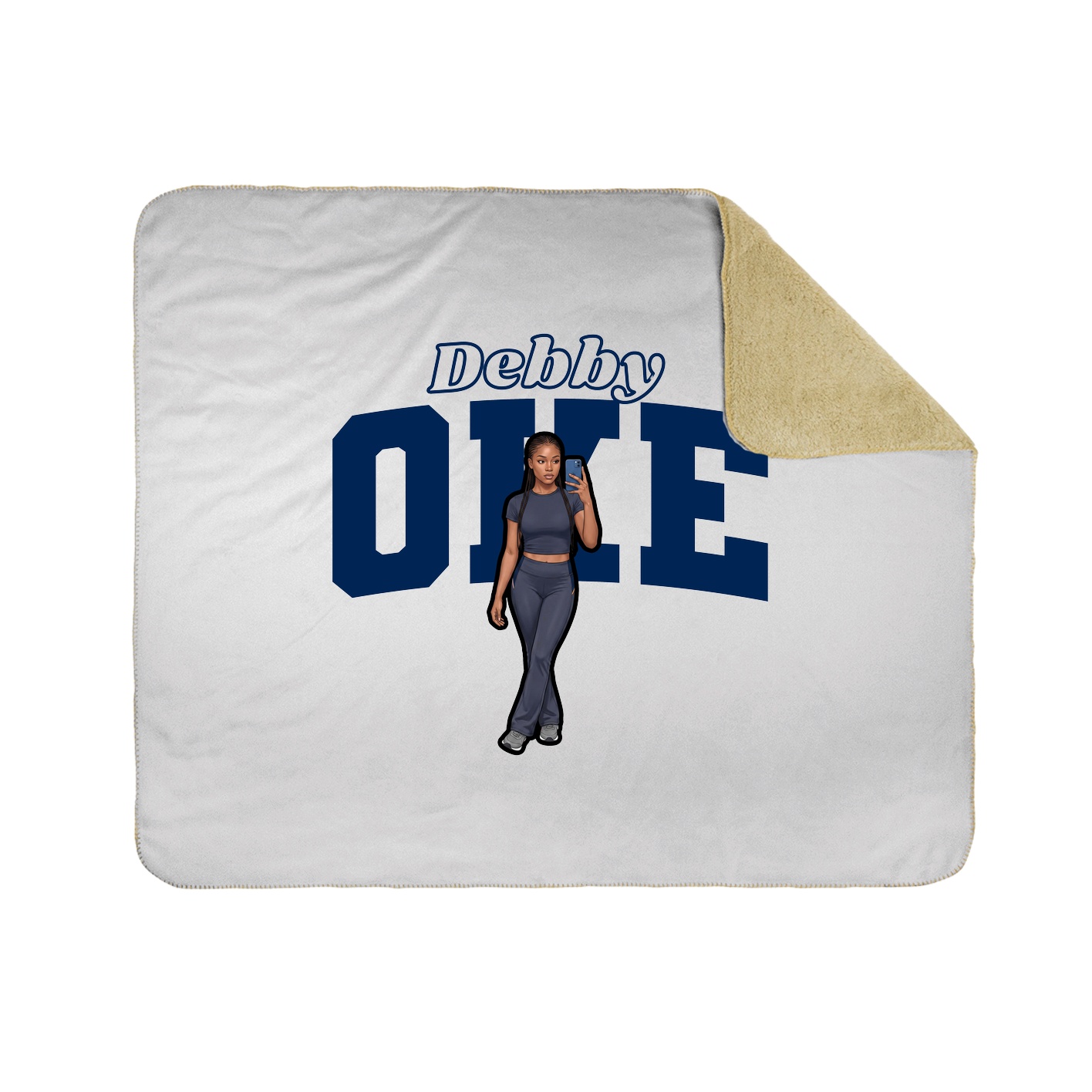 Throw Blanket — Name Arch in White